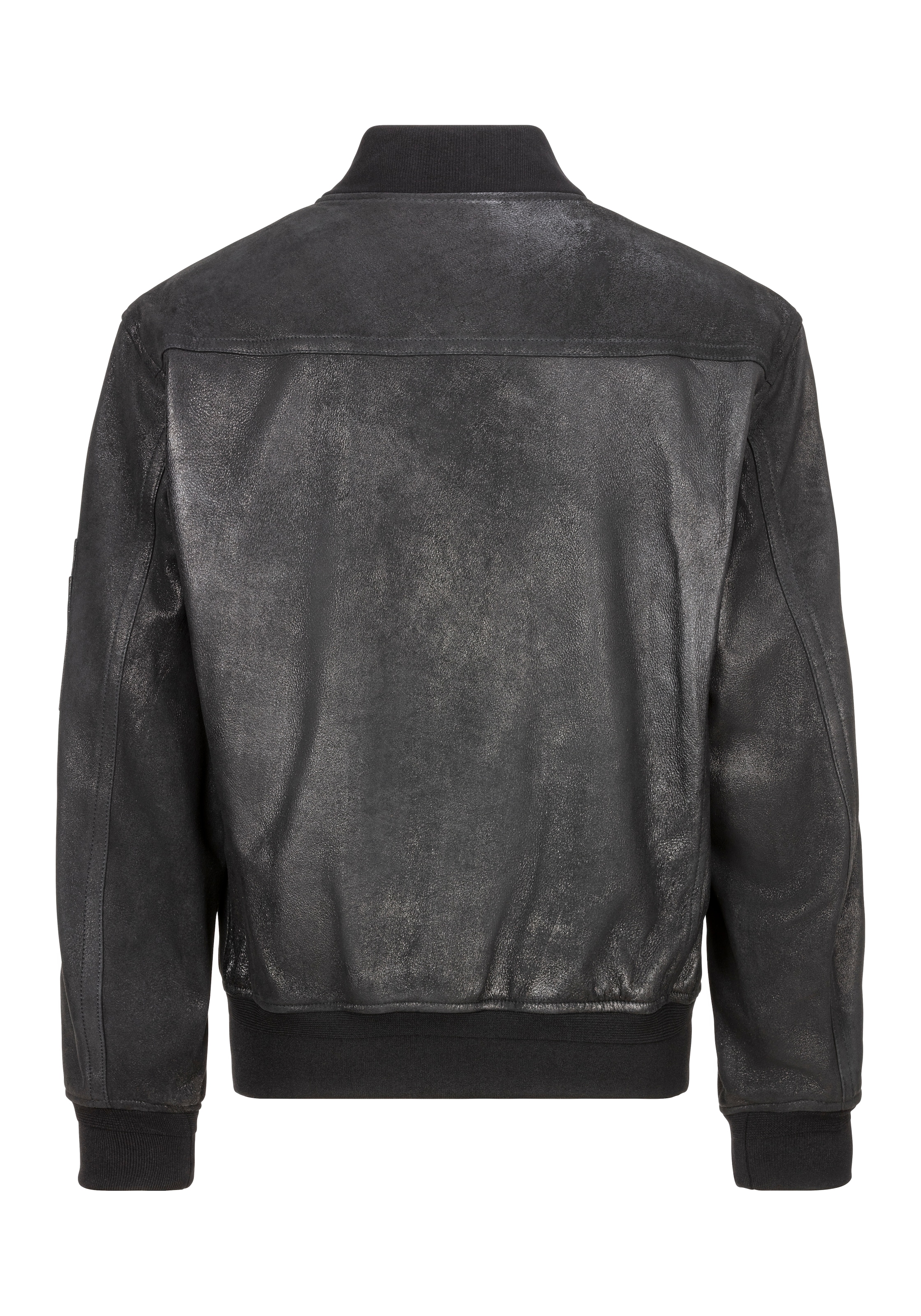 BOSS ORANGE Lederjacke »Jotaco«, mit Ärmeltasche