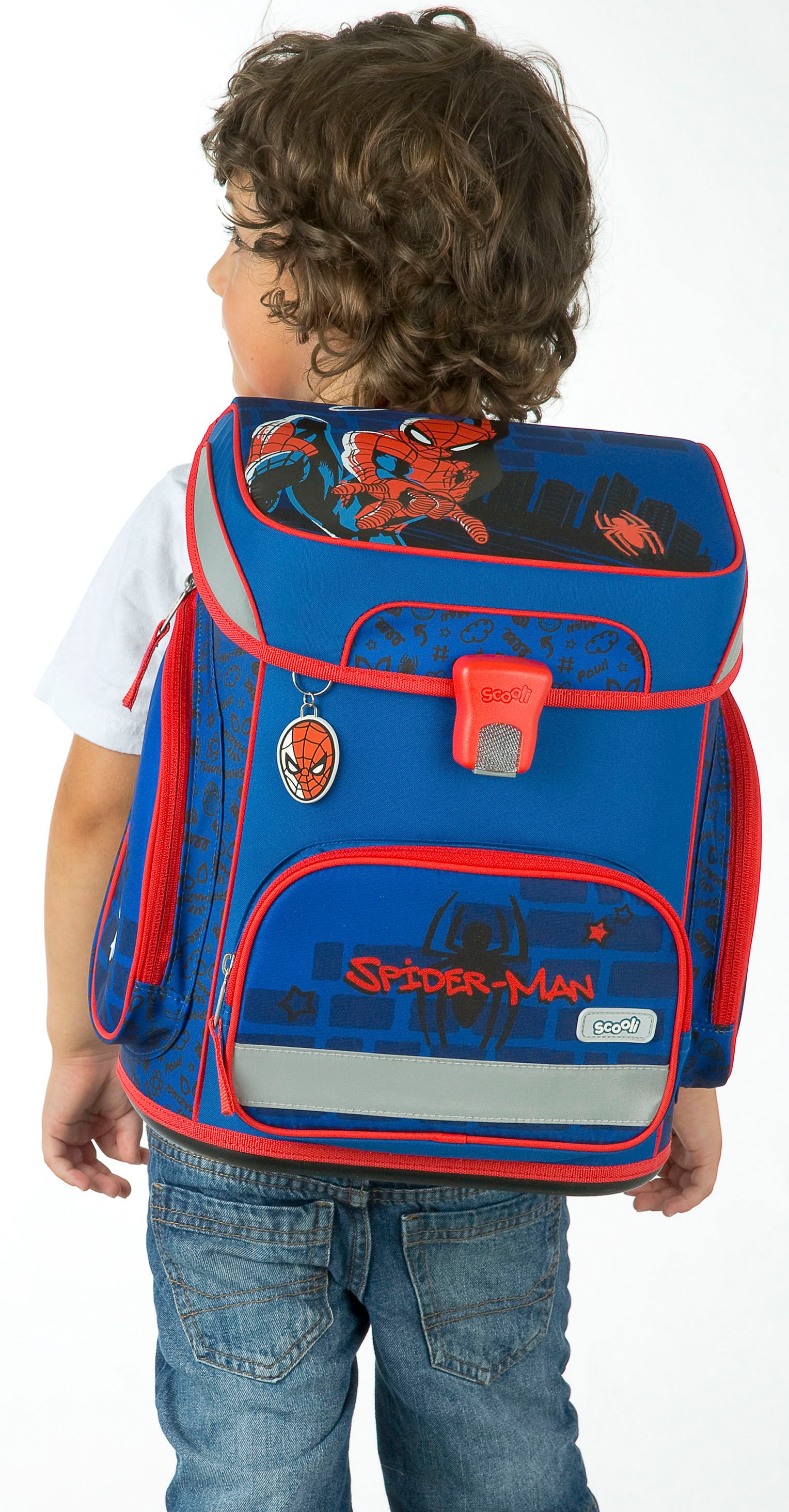 Scooli Schulranzen »EasyFit, Spider Man«, Reflektoren