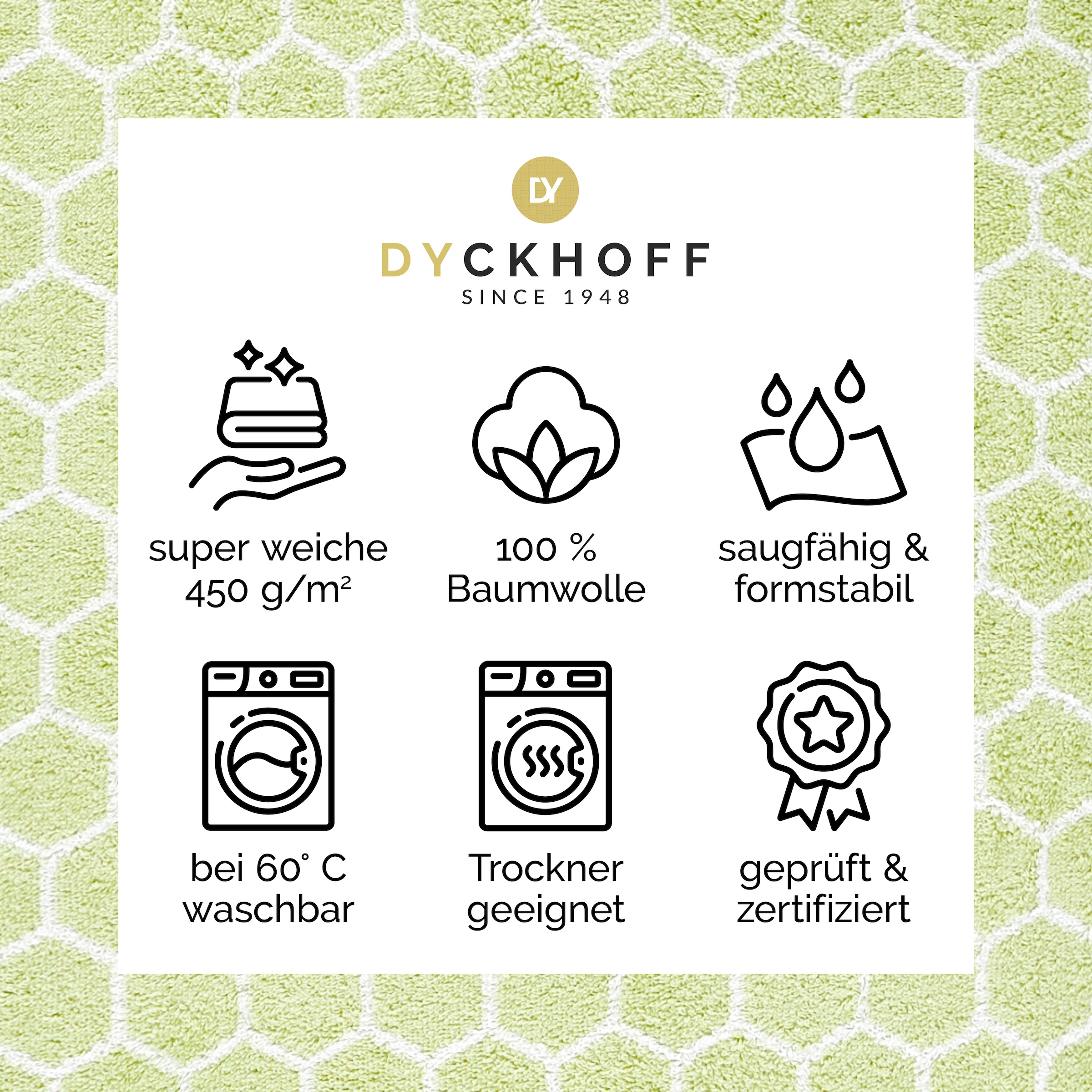 Dyckhoff Handtuch Set »Pure Natural Honey« Set 6 Frottier BIO Baumwolle, GOTS
