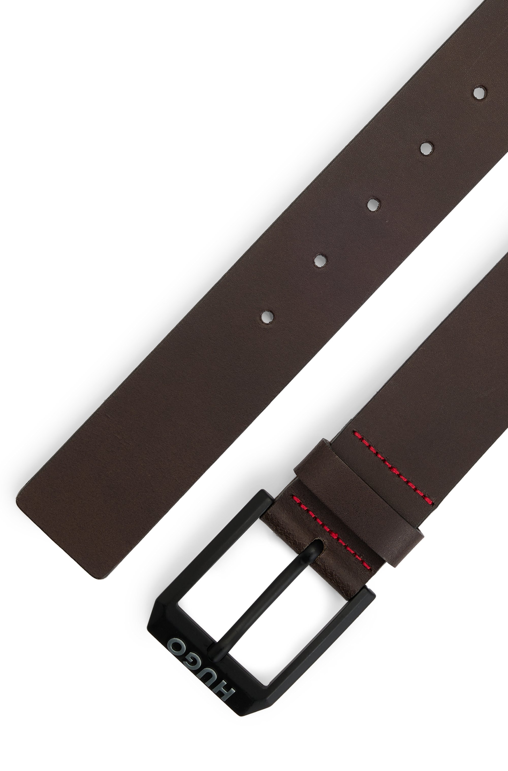 HUGO Ledergürtel »Gelio-B_Sz40«, HUGO Markenlabel, rote Ziehnaht