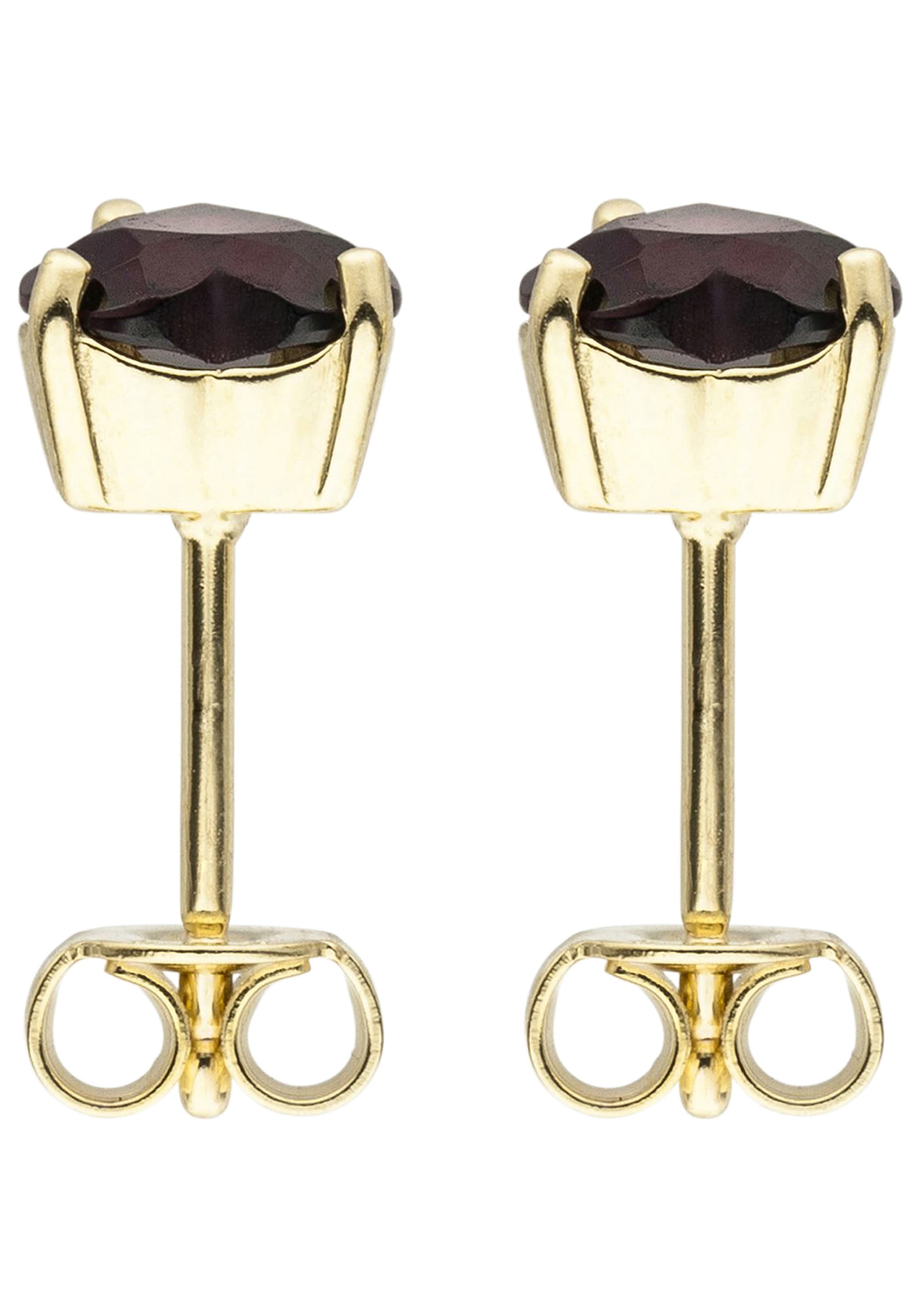 JOBO Paar Ohrstecker »Ohrringe kleines Herz 6 mm« 8 Karat 333 Gold mit Granat