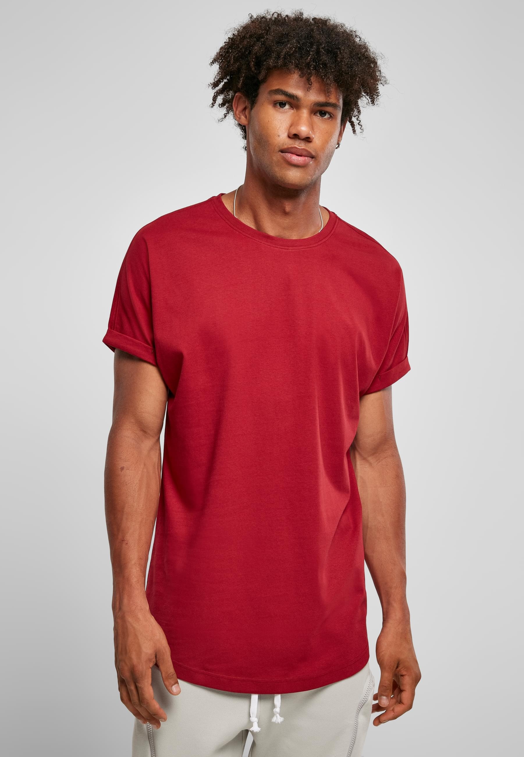 URBAN CLASSICS T-Shirt »Urban Classics Herren Long Shaped Turnup Tee«, (1 tlg.)