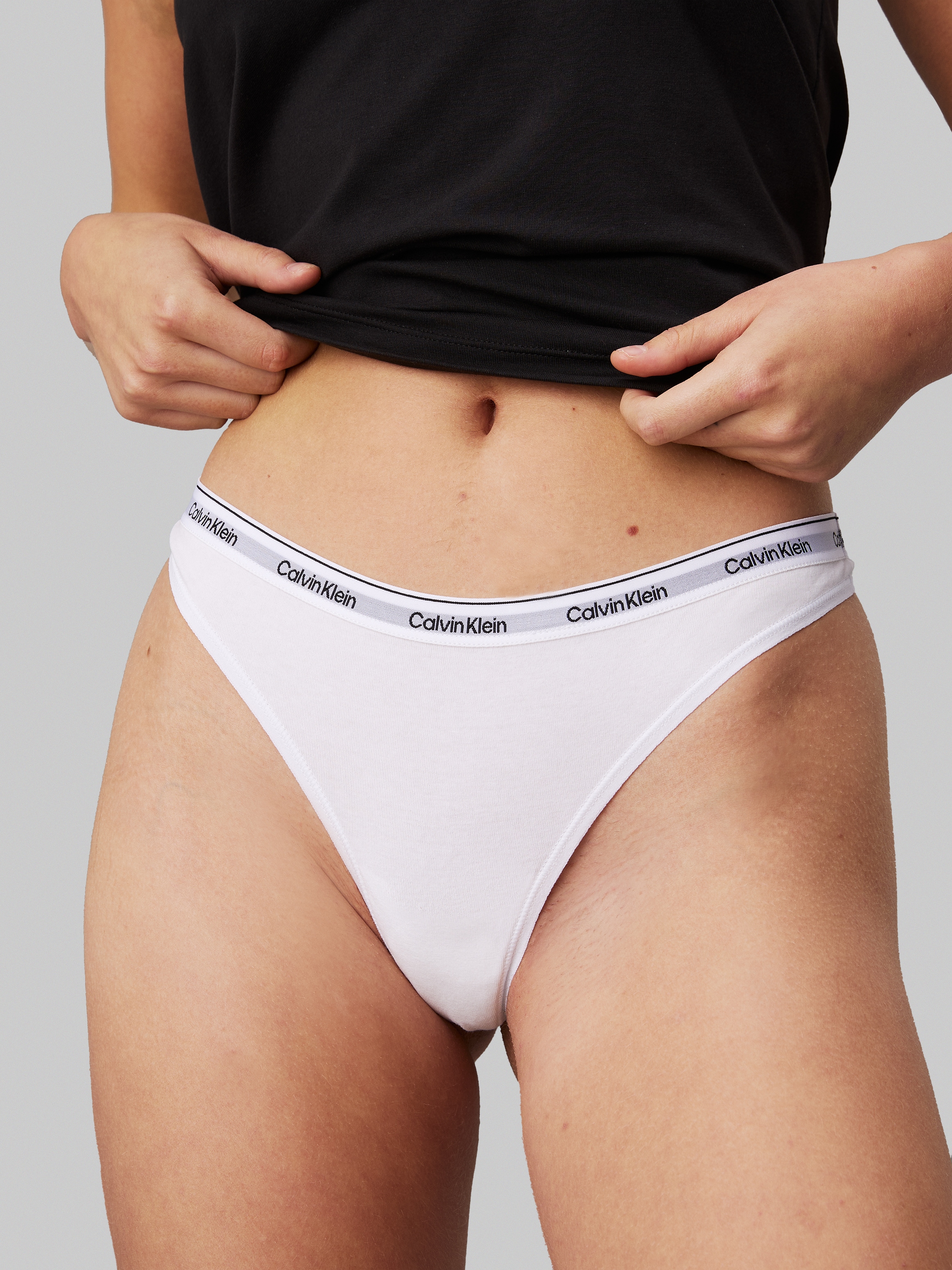 Calvin Klein Underwear Tanga »3 PACK THONG (LOW-RISE)«, (3 St.), String low waist mit Logobund