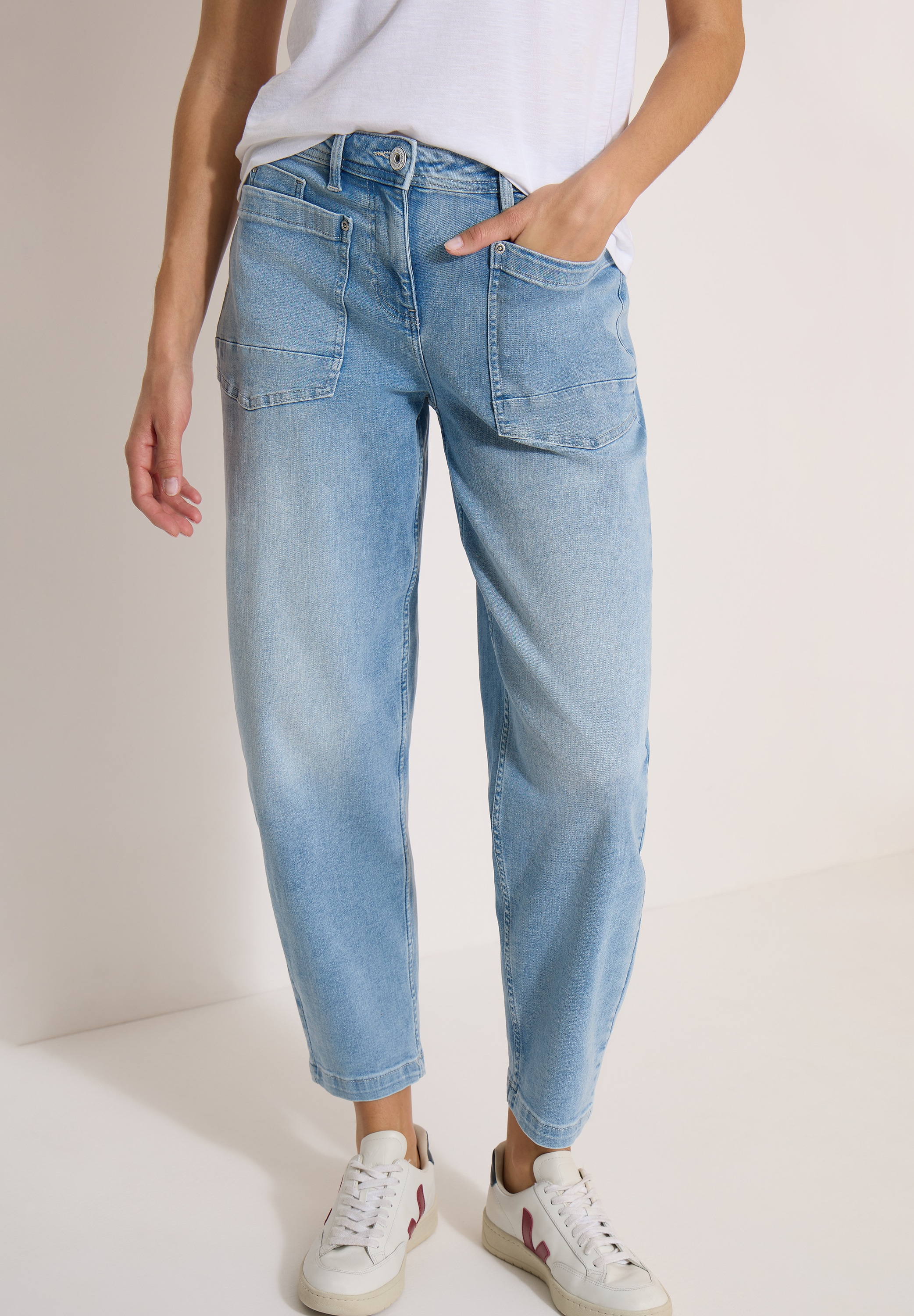 Cecil Loose-fit-Jeans "Style Scarlett" lockerer Sitz, elastischer Baumwollmix