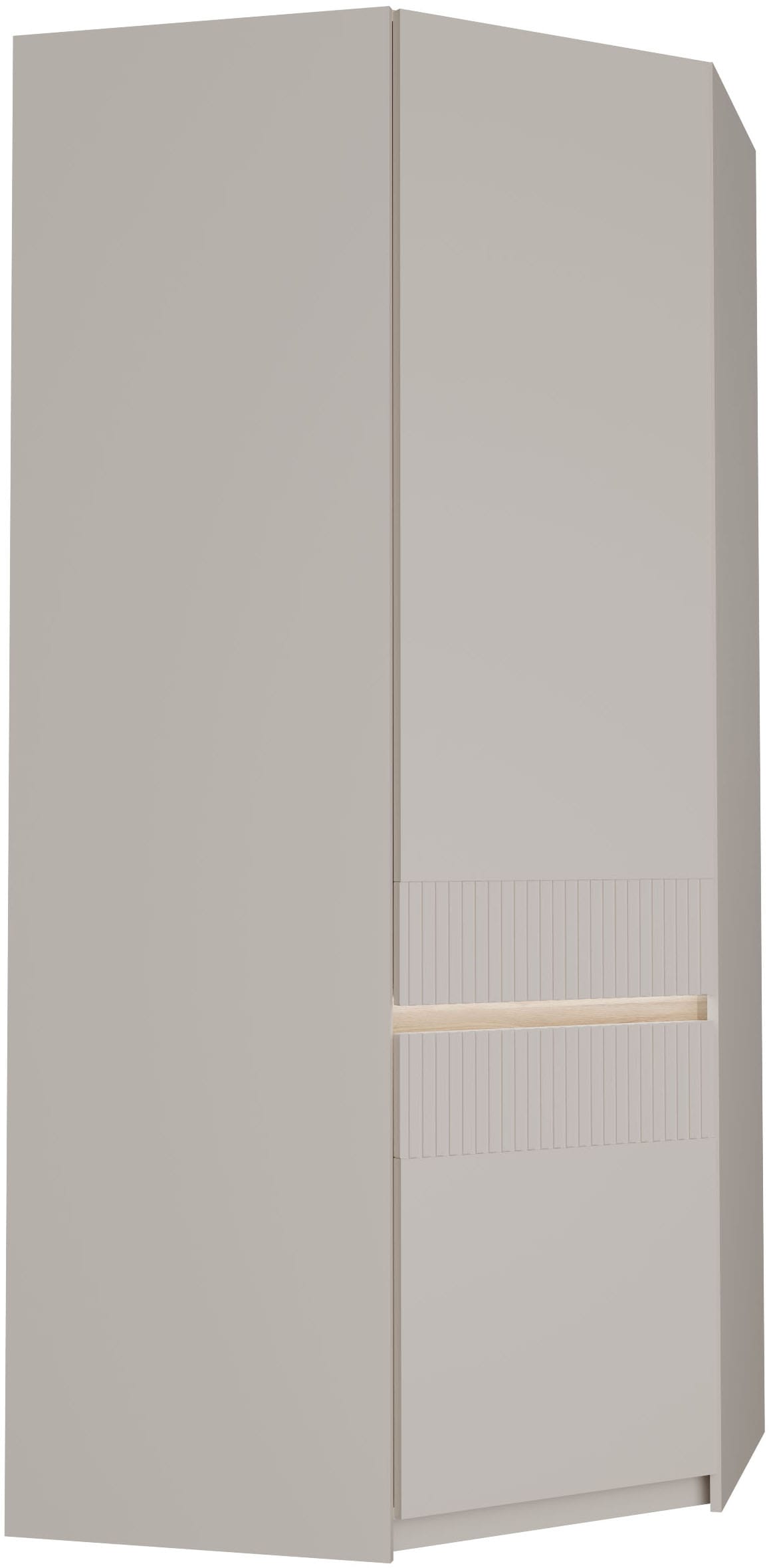 FORTE Eckkleiderschrank "Oak Squere" B/H/T 88,5/197,4/88,5 cm Eckschrank, Softclose, inklusive Beleuchtung
