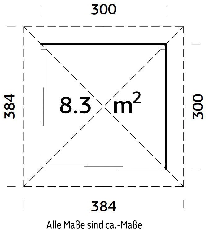 Palmako Holzpavillon »Bianca 8,3 m² Set 4«, BxTxH: 300x300x323 cm
