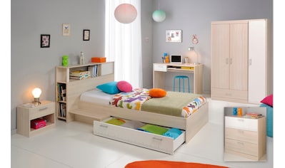 Jugendzimmer-Set »Charly«, (6 St., Bett, Anstellregal, Nachttisch, Kleiderschrank,...