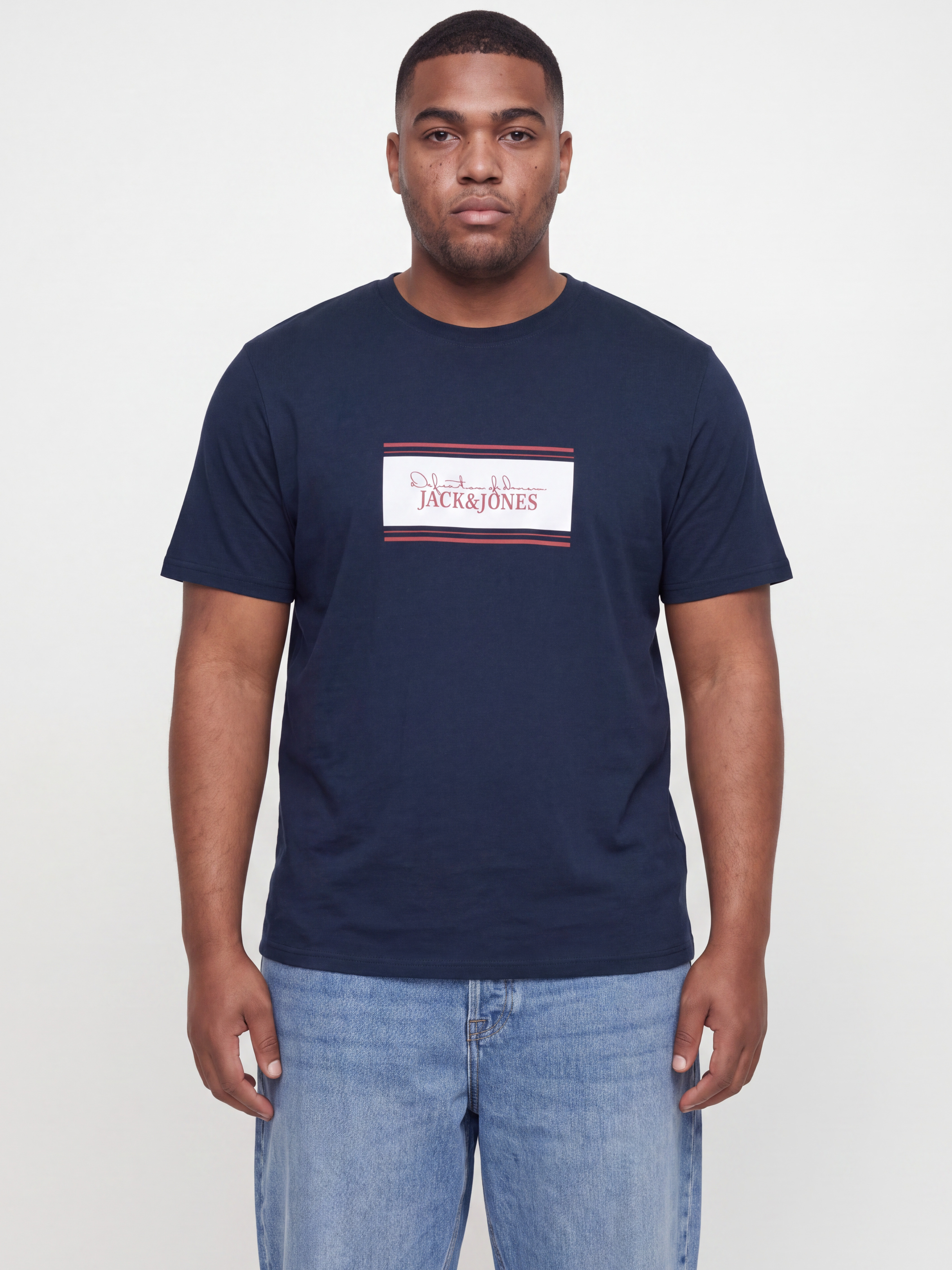 Jack & Jones PlusSize 1100000002199 "JJBUSTER TEE SS CREW NECK BTS SN PLS" Baumwolle, regular fit