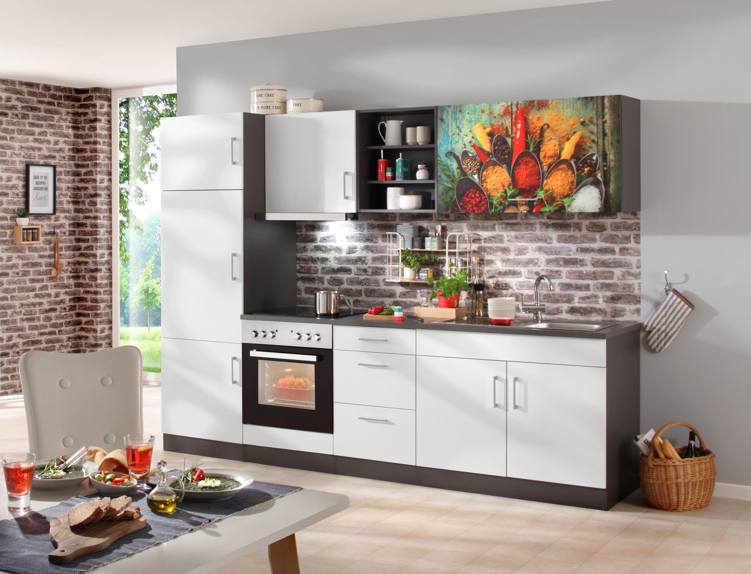 KOCHSTATION Küchenzeile »KS-Paris«, mit E-Geräten, Breite 270 cm