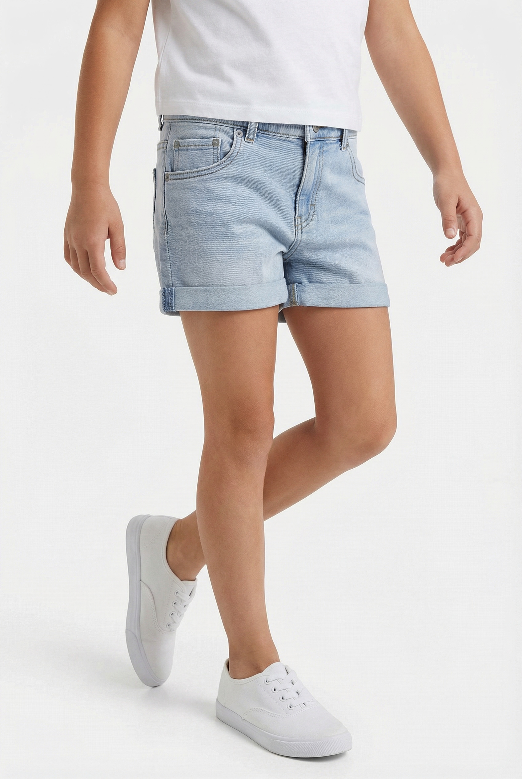 Jeansshorts LEVI'S KIDS "LVG GIRLFRIEND SHORTS", Mädchen, Gr. 14 (158), N-Gr, heat wave, Denim/Jeans, Obermaterial: 69% Baumwolle, 30% Polyester, 1% Elasthan, Jeans Jeansshorts, for GIRLS