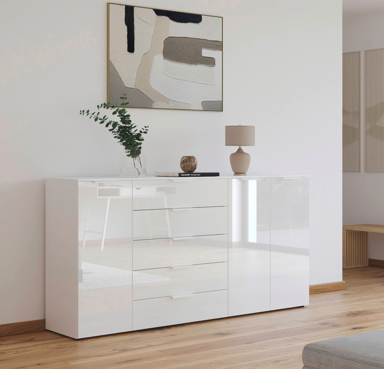rauch Kombikommode "Kommode Türkommode Sideboard Kombikommode FLIPP mit Gla günstig online kaufen