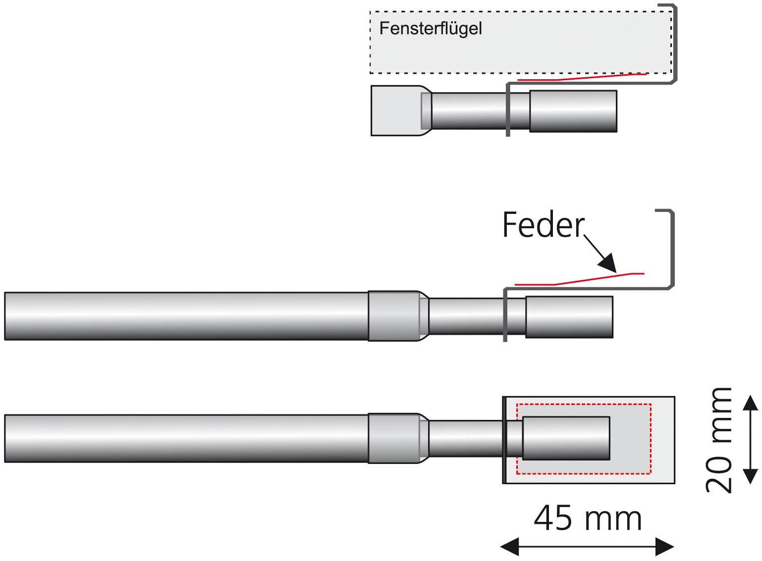 Liedeco Scheibenstange "Easy-Fix" Ø 12 mm 1 läufig-läufig ausziehbar günstig online kaufen