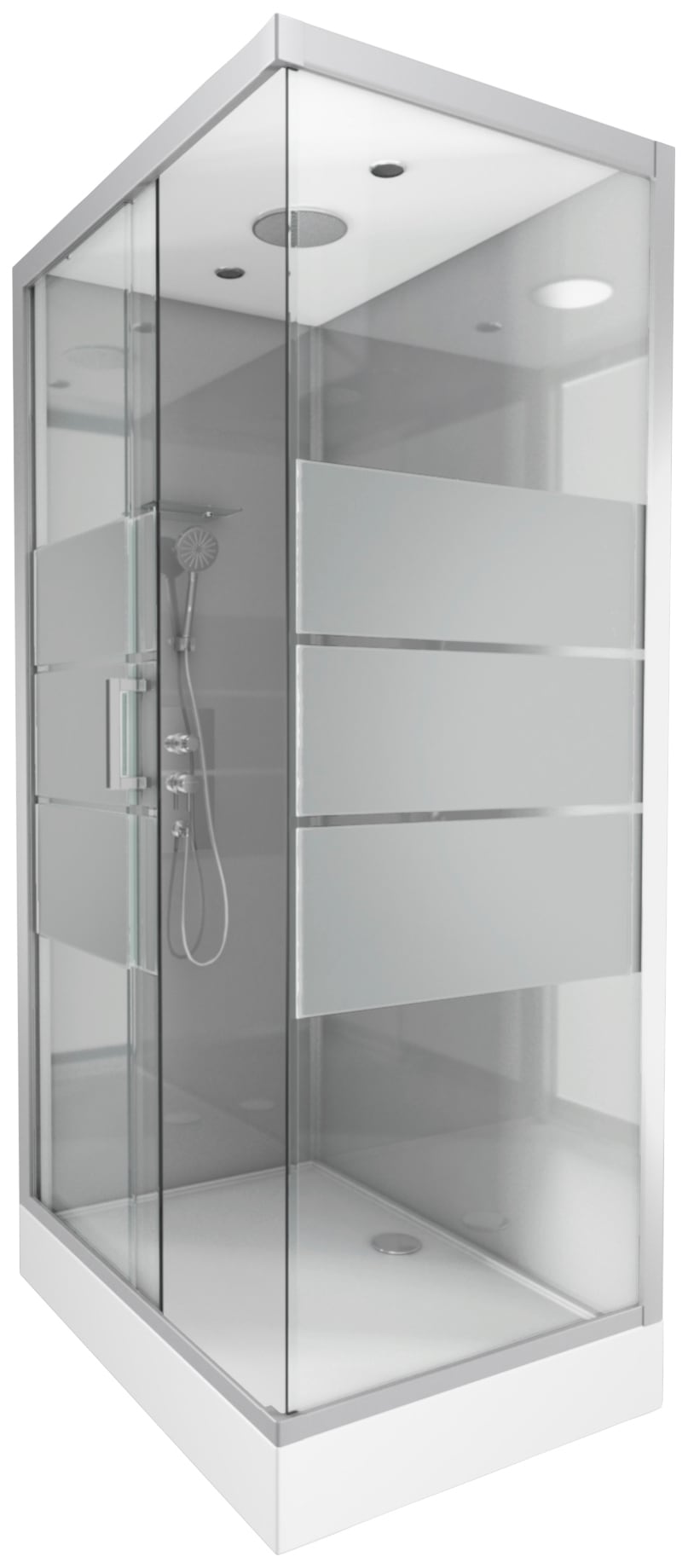 Marwell Komplettdusche »Grey River Rectangle«, inkl. Armaturen