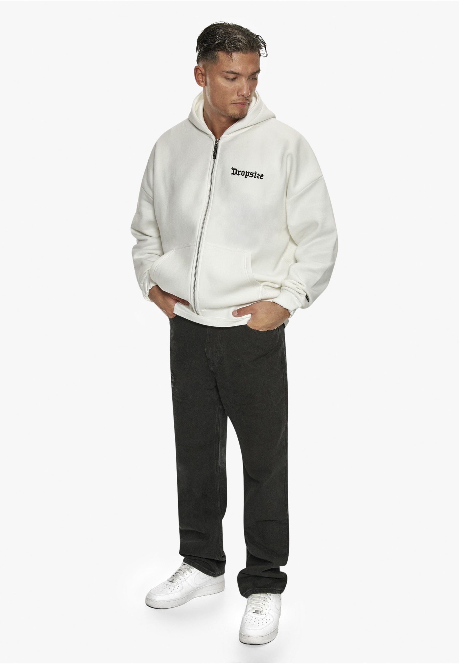 Dropsize Kapuzensweatshirt »Dropsize Herren Super Heavy Oversize Blank Zip Hoodie«, 1
