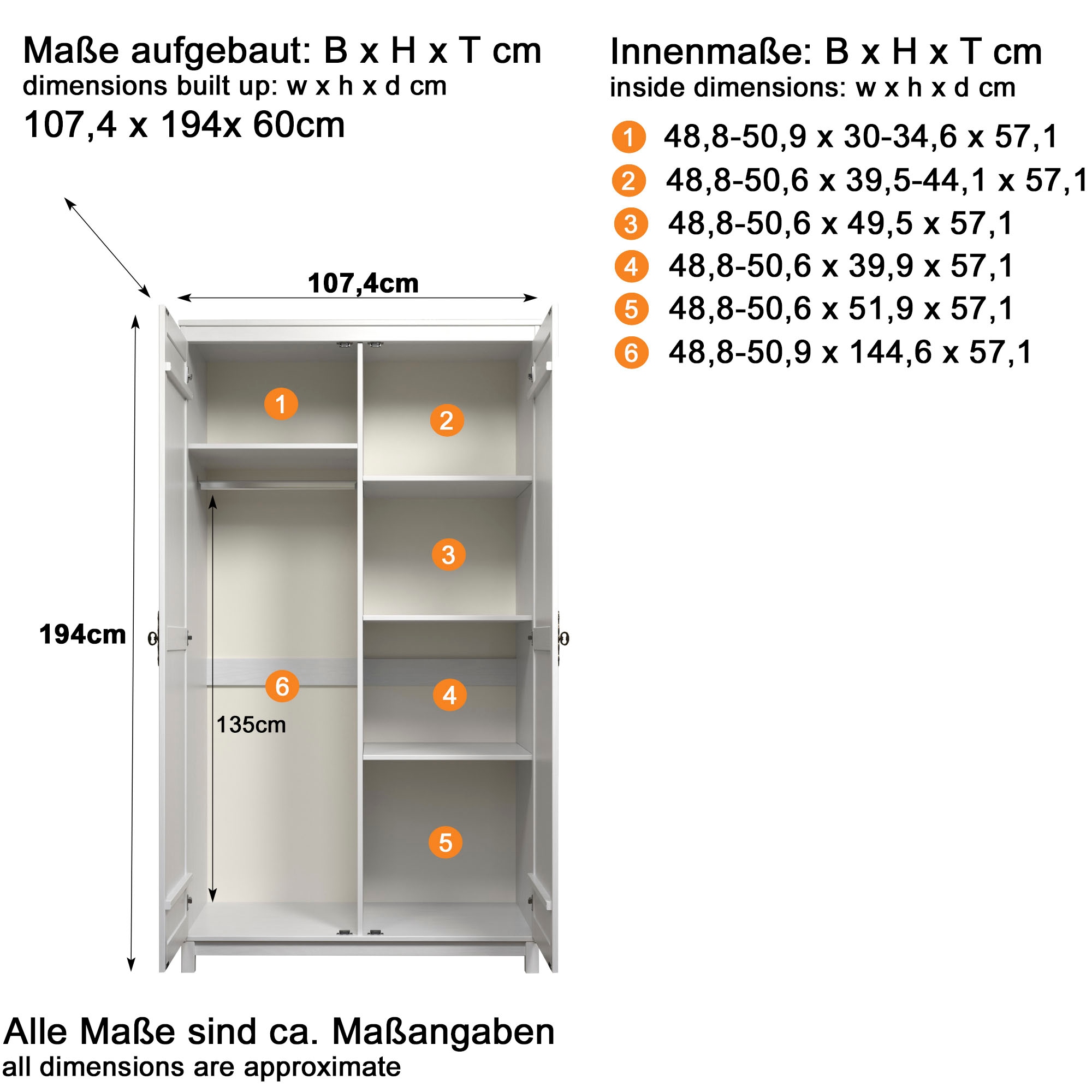 Home affaire Kleiderschrank »Sandnes«, (1 St.), Massivholz Schlafzimmerschrank mit besonderen Metallgriffen