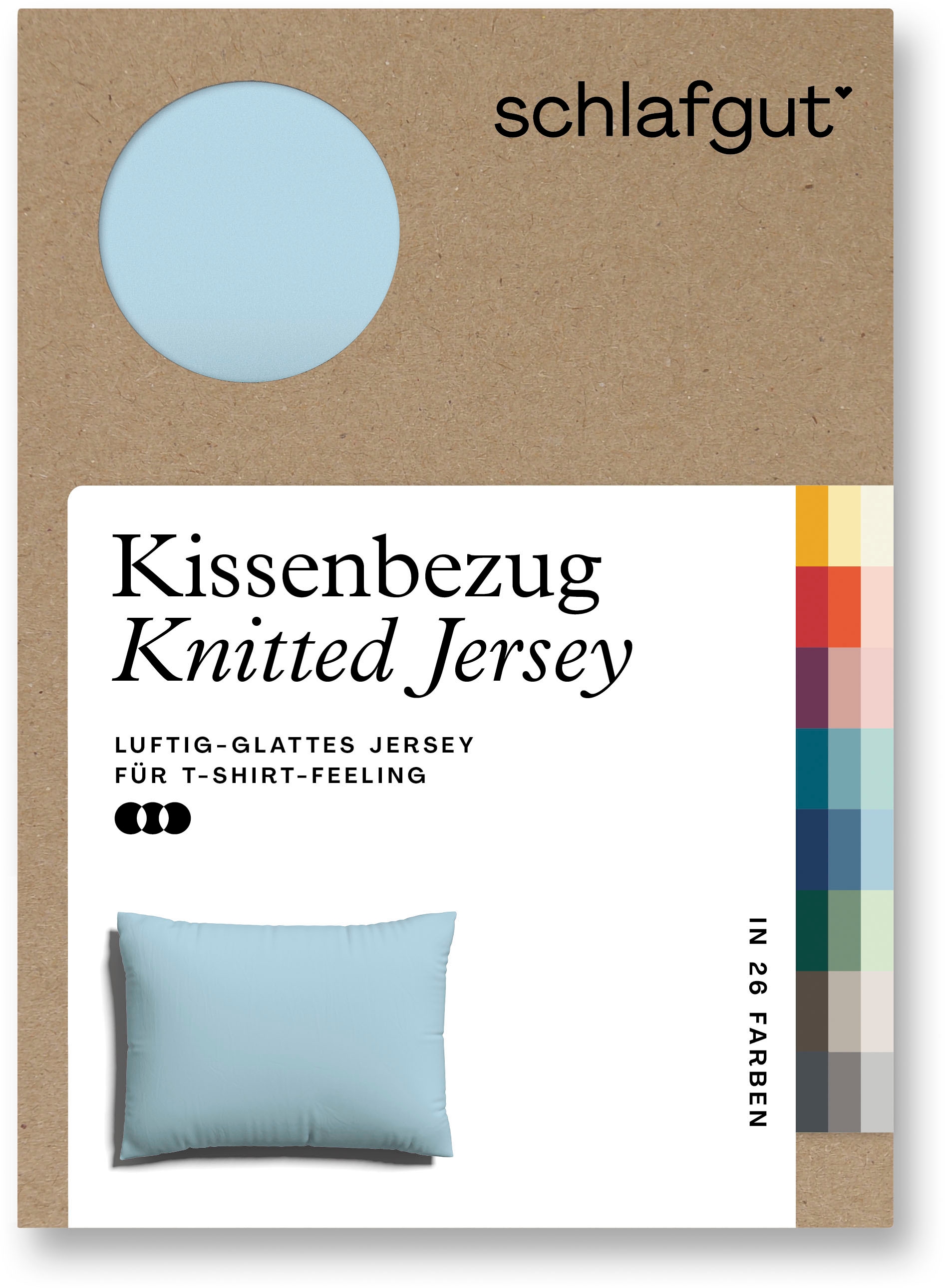 Schlafgut Kissenbezug "Knitted Jersey aus Bio-Baumwolle mit Elasthan, bügelfrei,", (1 St.), besonders fein gestrickt, Ki