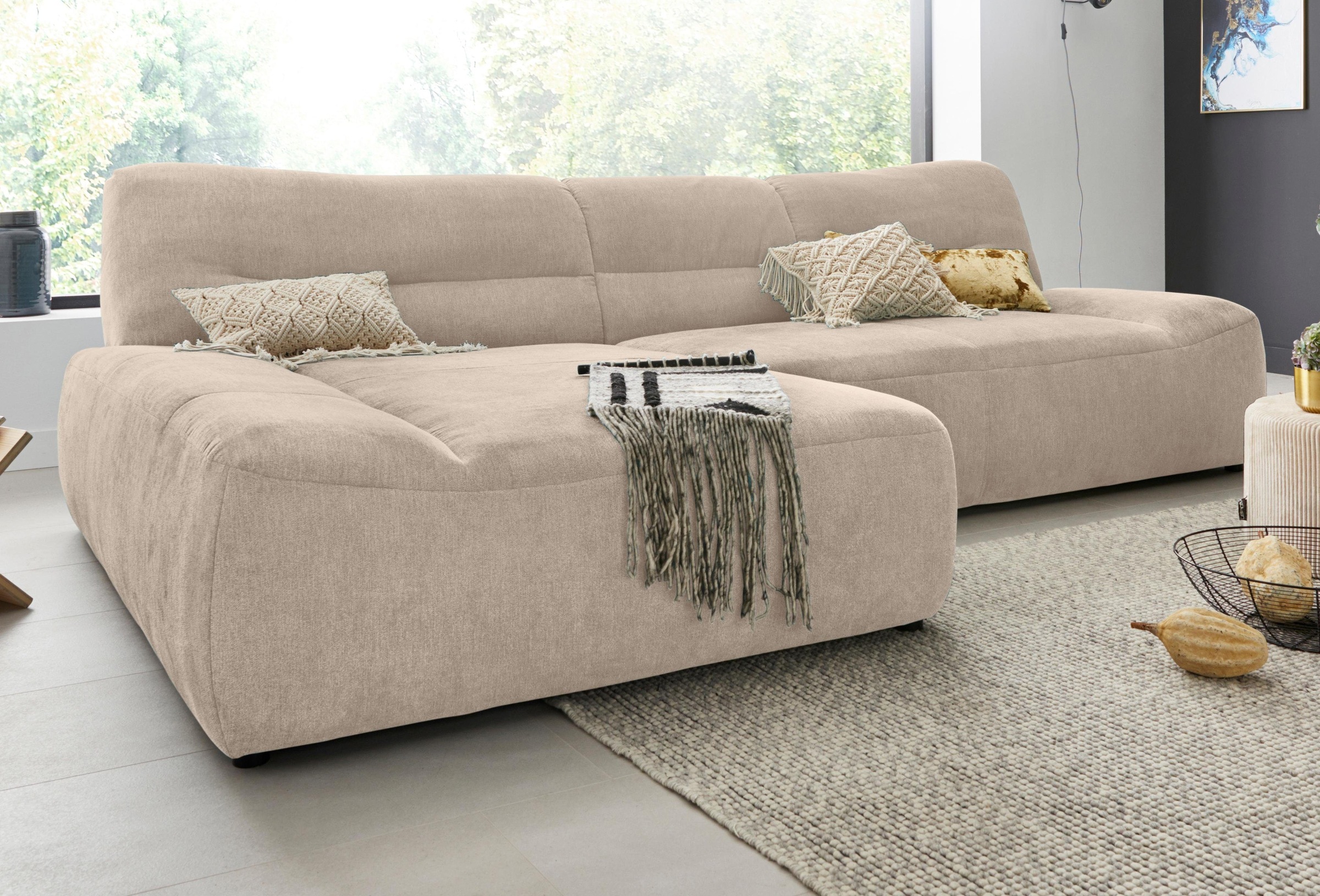 DOMO collection Ecksofa »Cesena moderne Polsterecke mit flachen Armlehnen, L-Form«, fester Sitzkomfort, frei im Raum stellbar