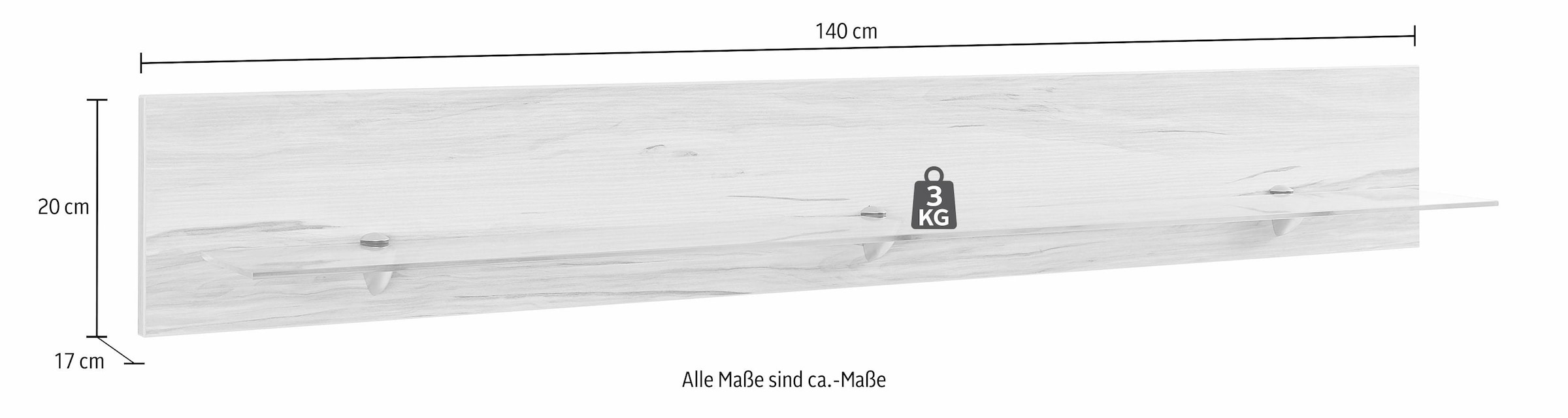 Woltra Wandboard »Denis«, mit Glasboden