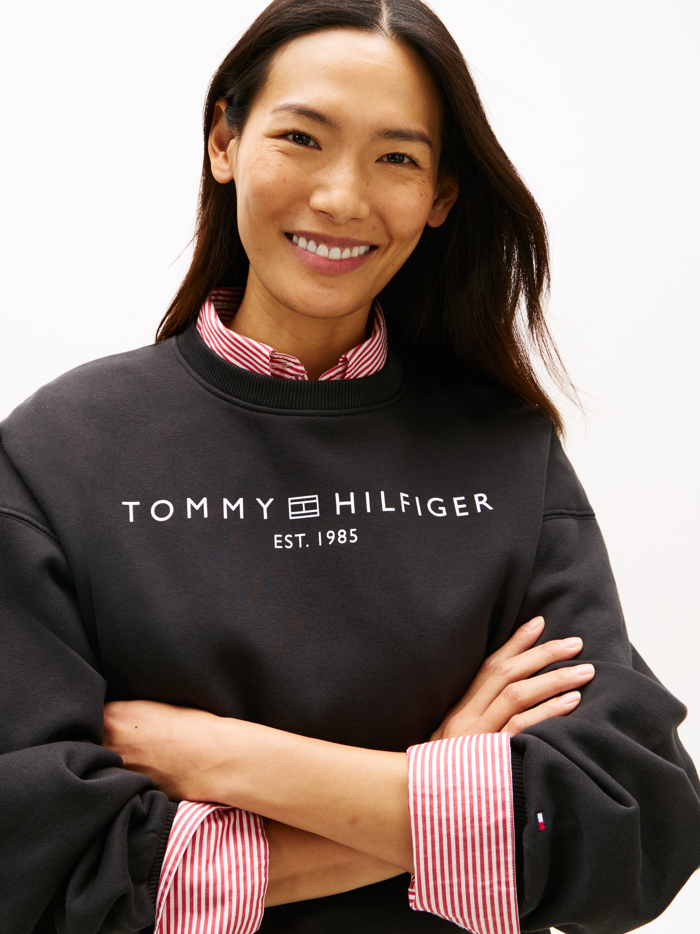 Tommy Hilfiger Sweatshirt "CORP LOGO MDRN SWTSRT", Baumwollmischung günstig online kaufen