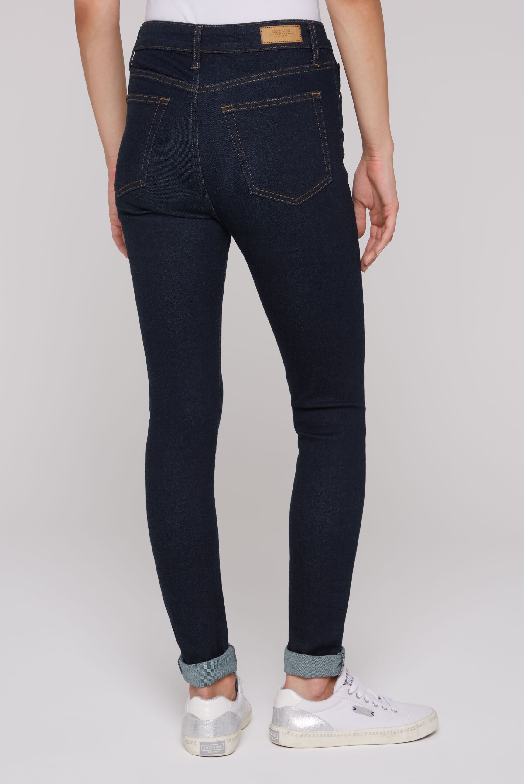 SOCCX Slim-fit-Jeans, mit hoher Leibhöhe