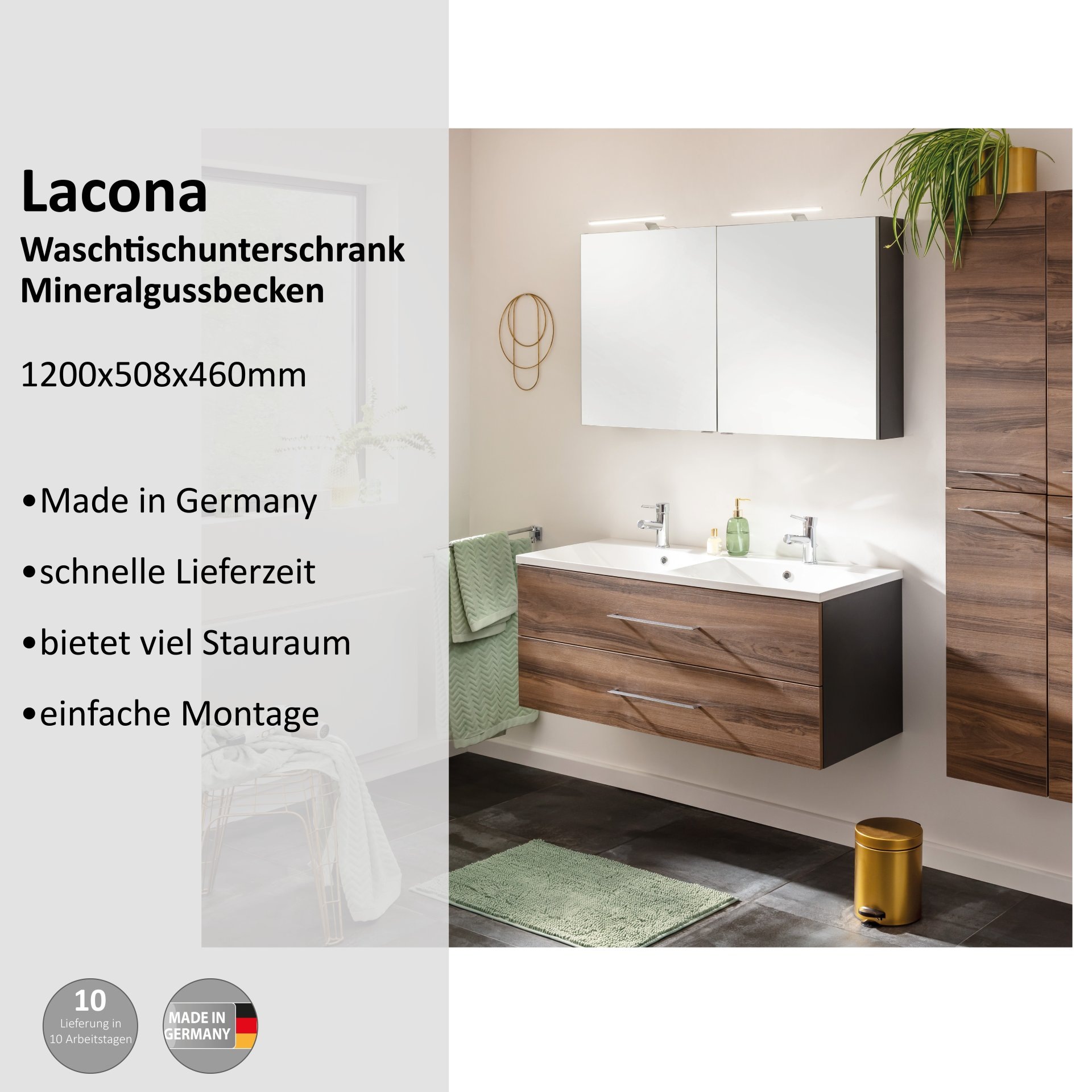 Thumbnail - welltime Waschtisch "Lacona" 2 tlg.