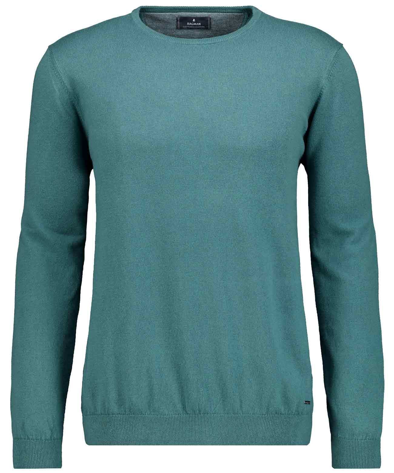RAGMAN Herren Rundhalspullovergrün, 382, Gr. 5XL, 95% Baumwolle 5% Cashmere, Pullover