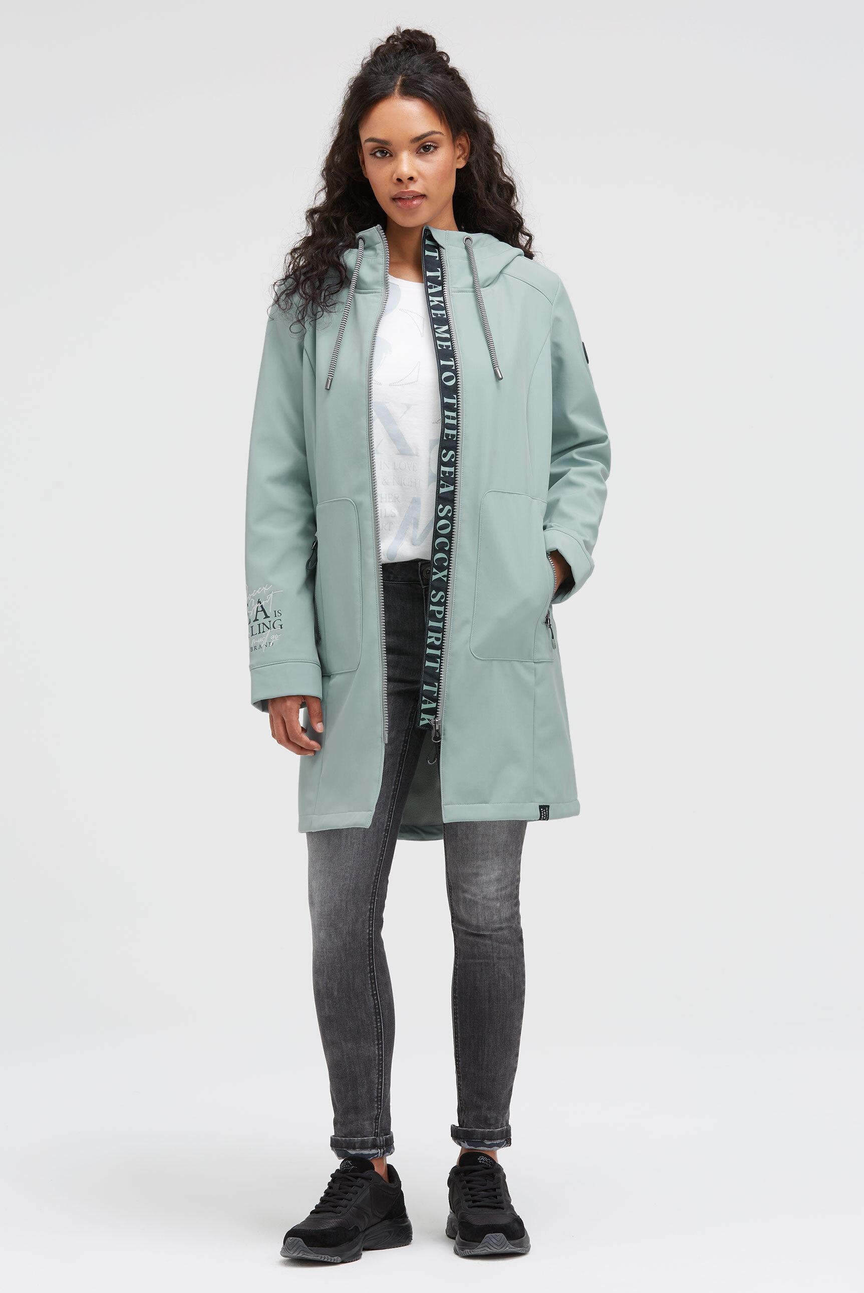 SOCCX Softshelljacke, mit Kapuze, mit Windfangleiste