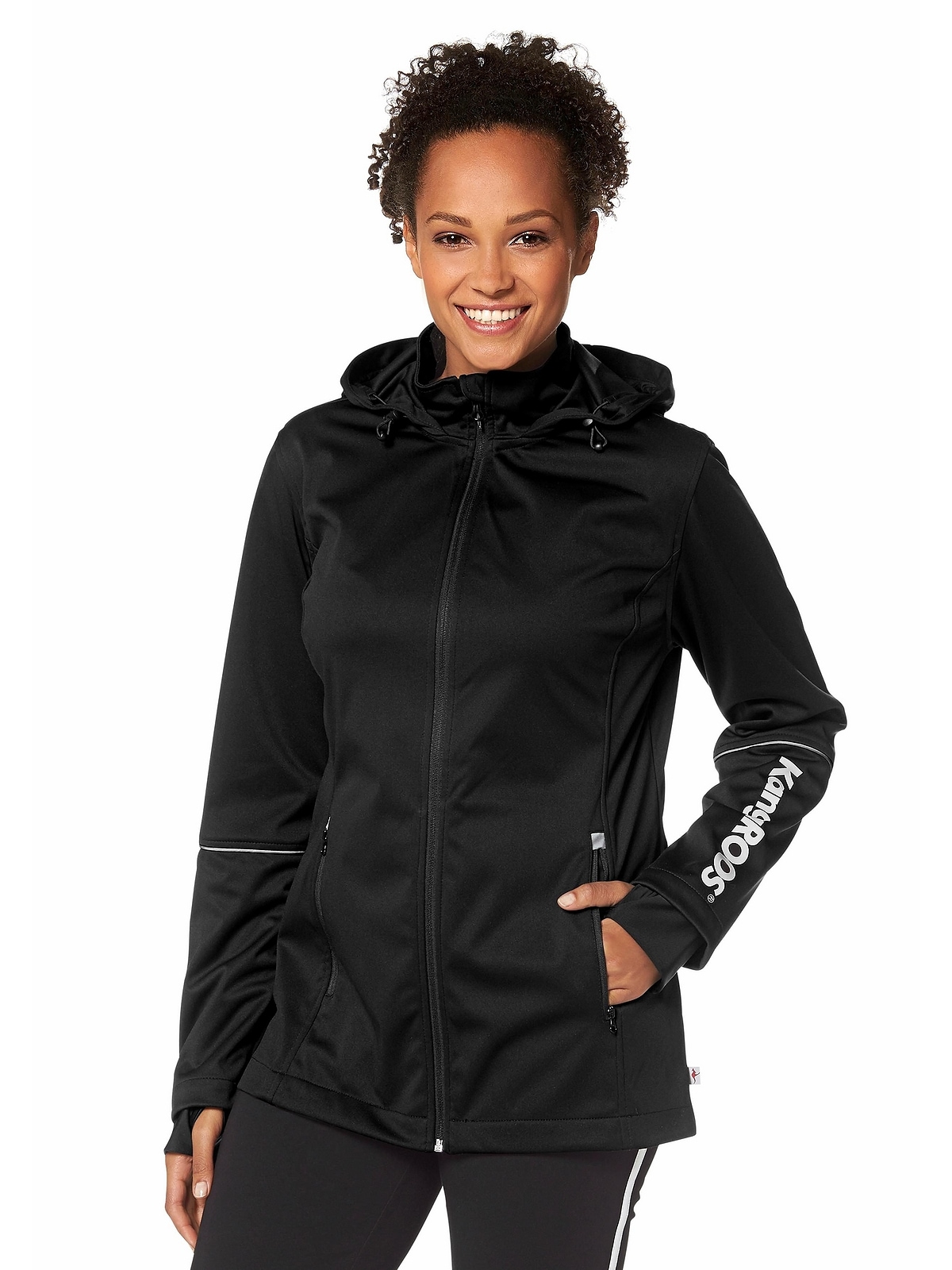 KangaROOS Softshelljacke »Große Größen«, mit Kapuze, Reflektierende Details