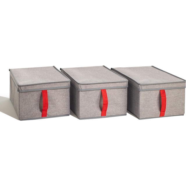 rauch Aufbewahrungsbox »Zubehör«, 3er Set Stoffboxen mit Deckel und roter  Lasche | BAUR