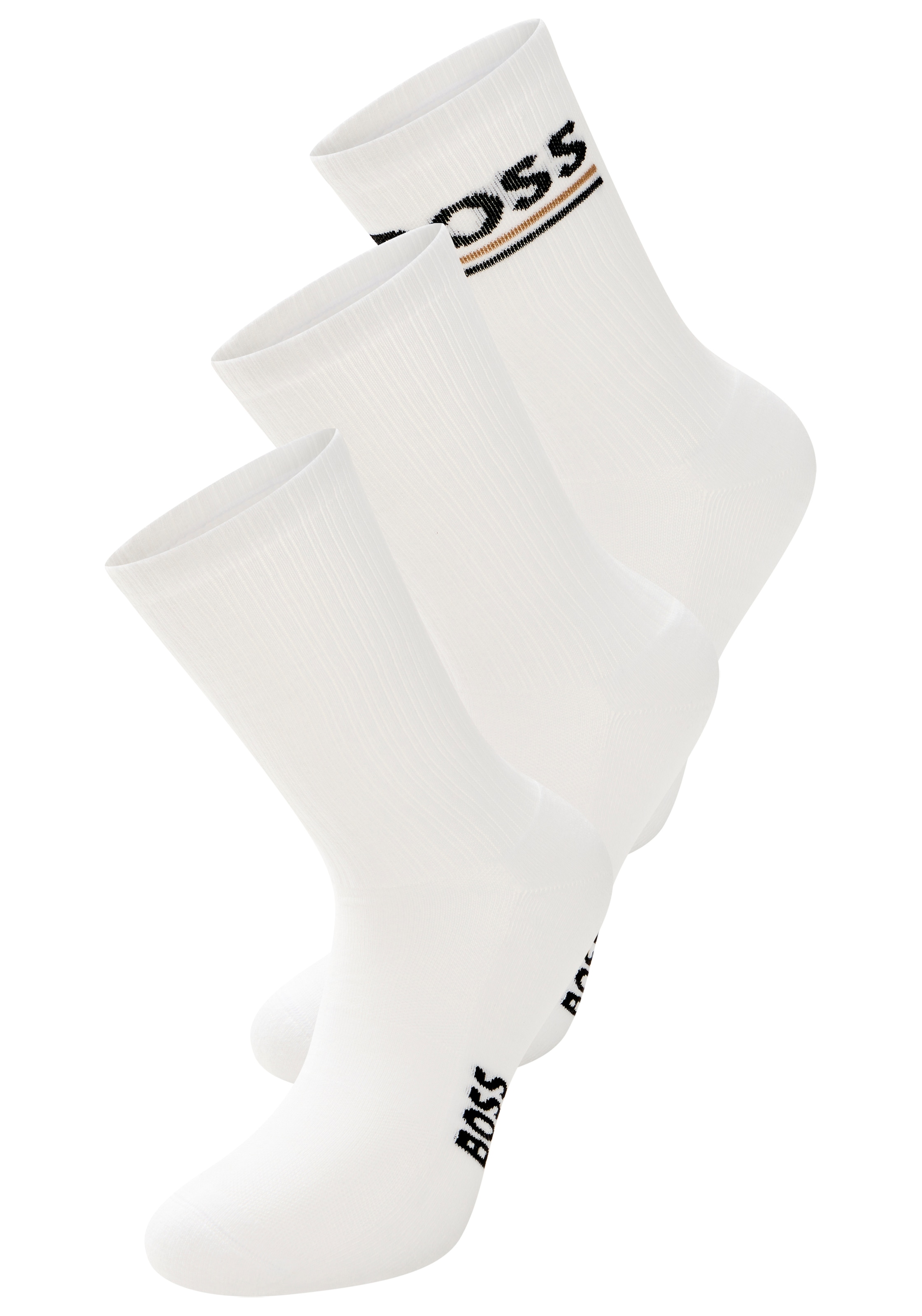 BOSS Socken "3P QS Rib Iconic VB" 3 Paar tlg. Rippstruktur, Plüschsohle