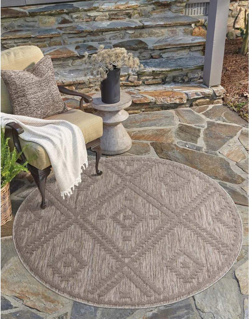 Carpet City Kilimas »In-& Lauko kilimas Santorini 454 3D-Effekt Raute-Optik« ovali 5 mm aukštis Wetterfest & UV-beständig dėl terasa Balkon Küche Flur