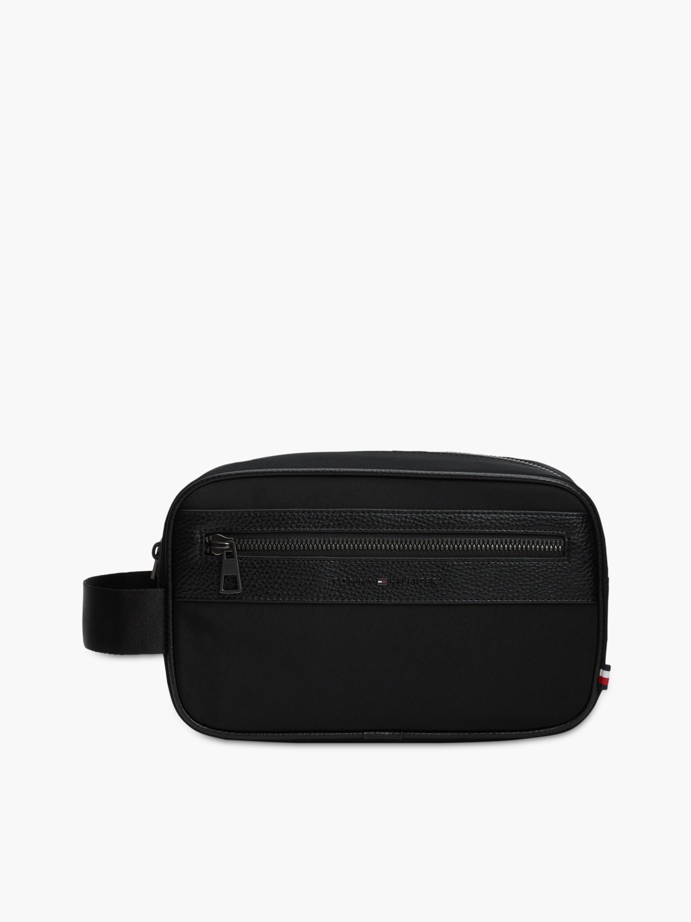 Tommy Hilfiger Herren Schwarz Kulturbeutel "Th Repreve Washbag"  Kulturtasche Waschbeutel Minibag Mit Logoschriftzug von Baur