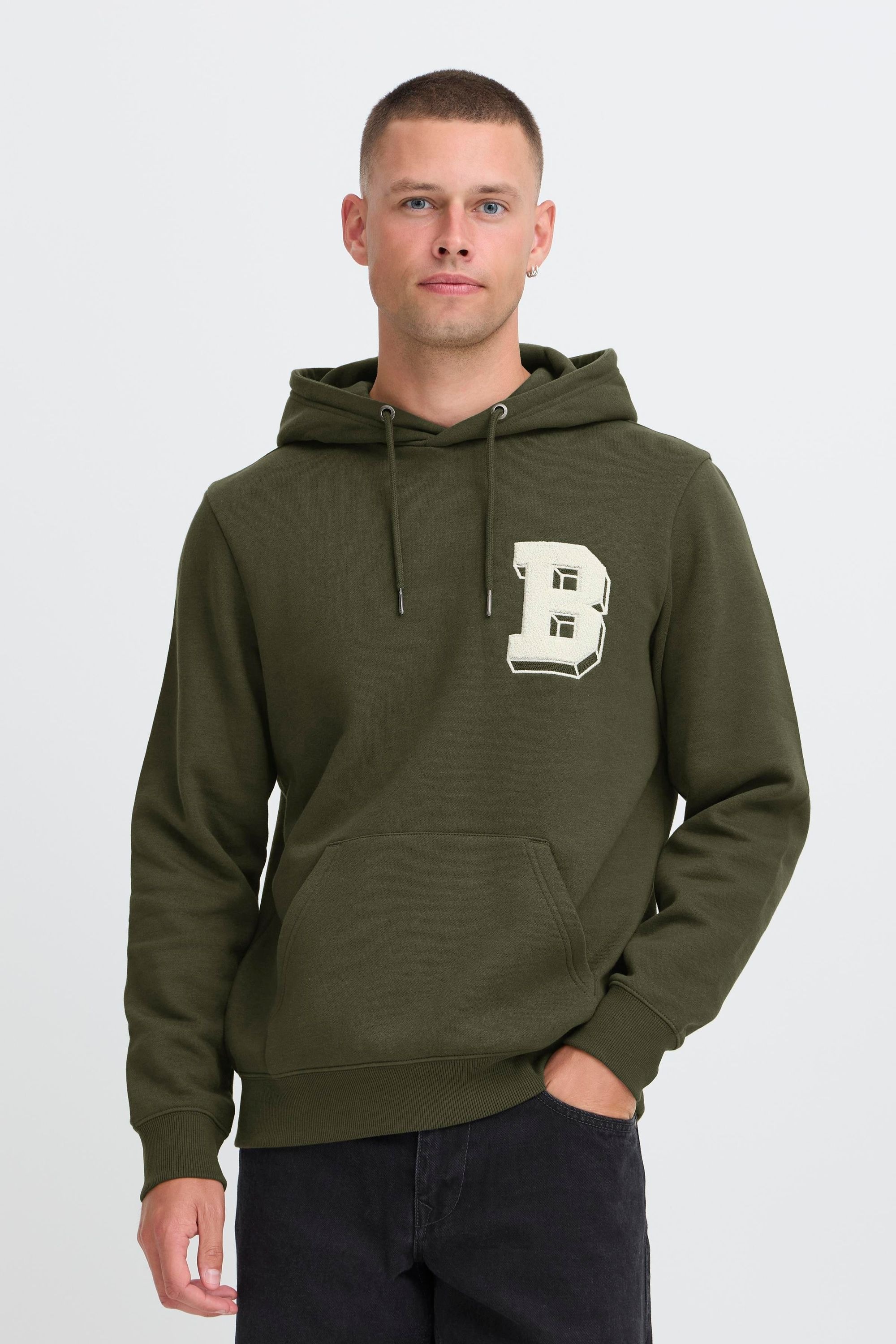 Kapuzenpullover BLEND "BHBader", Herren, Gr. M, forest night, Sweatware, 60% Baumwolle, 40% Polyester, unifarben, normal normal, ohne Ausschnitt, Pullover Kapuzenpullover, Stilvoller Hoodie mit Kapuze 2