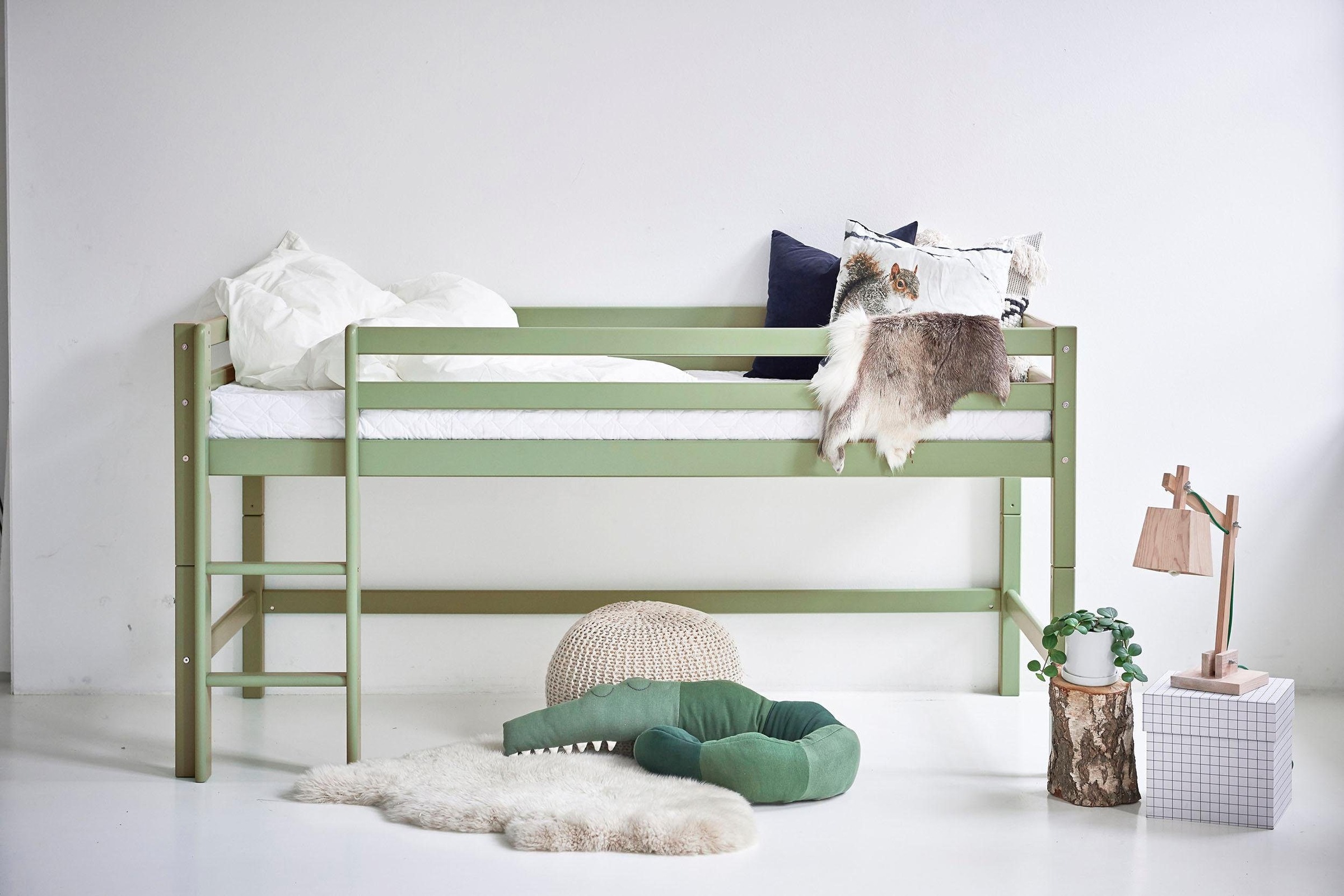 Hoppekids Hochbett BASIC, (Set, Bett), umbaubar in ein Einzelbett