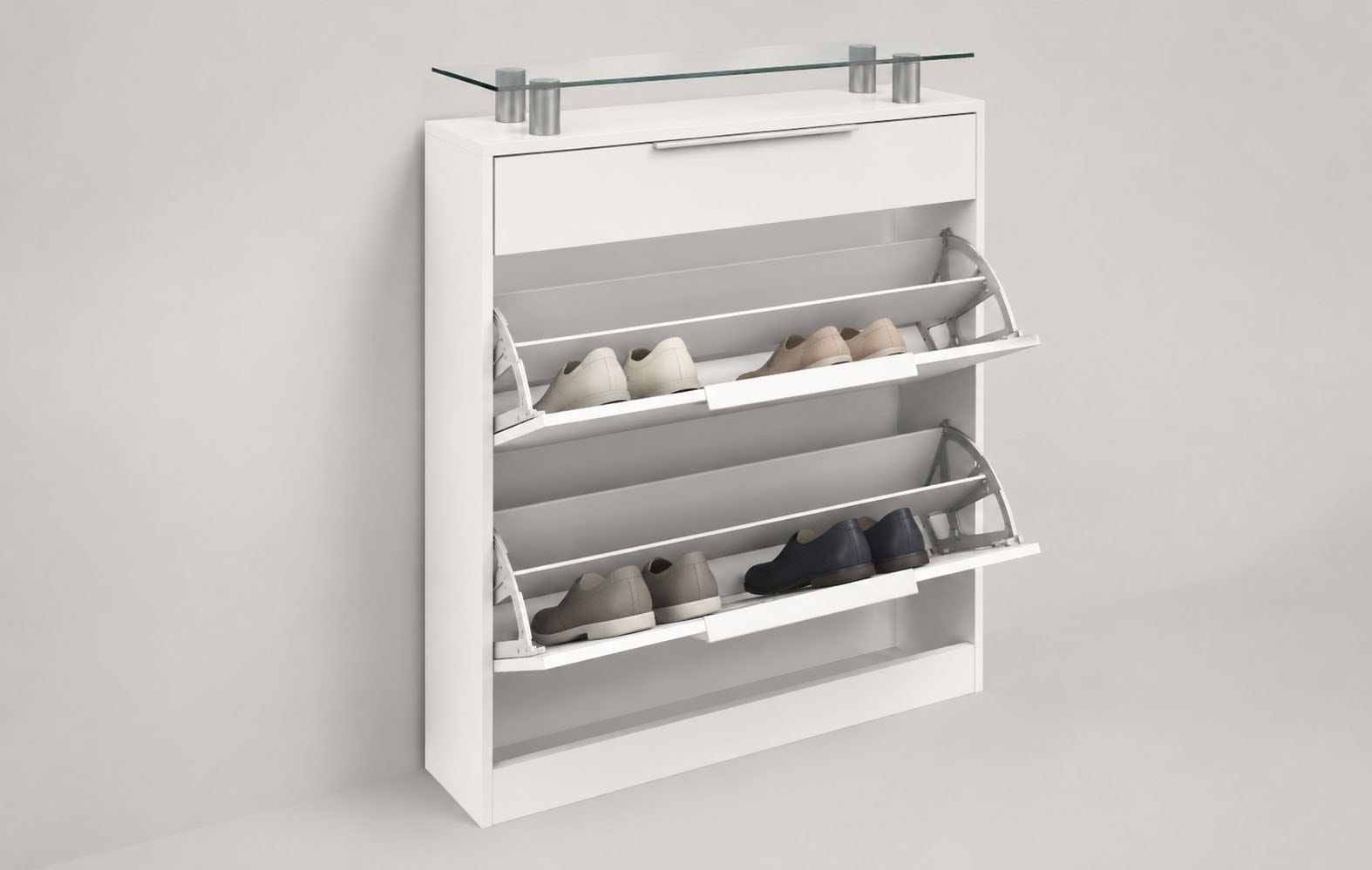 borchardt Möbel Schuhschrank »Oliva« Breite 89 cm, stehend, mit 2 Doppeltrommeln und 1 Schubkasten