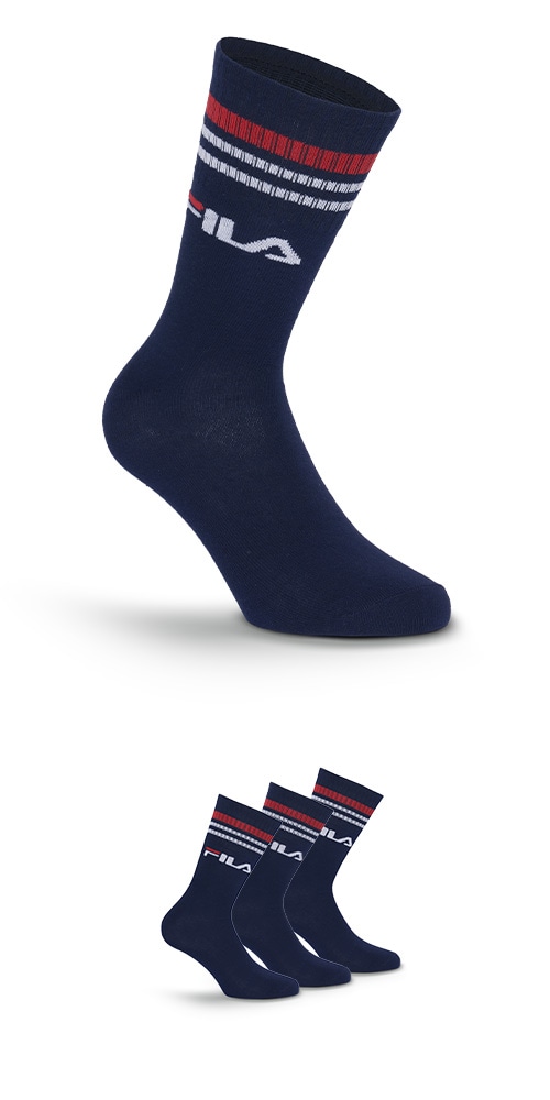 Fila Socken 3 Paar, breites Rippenbündchen, Logoschriftzug, Cotton-Mix günstig online kaufen