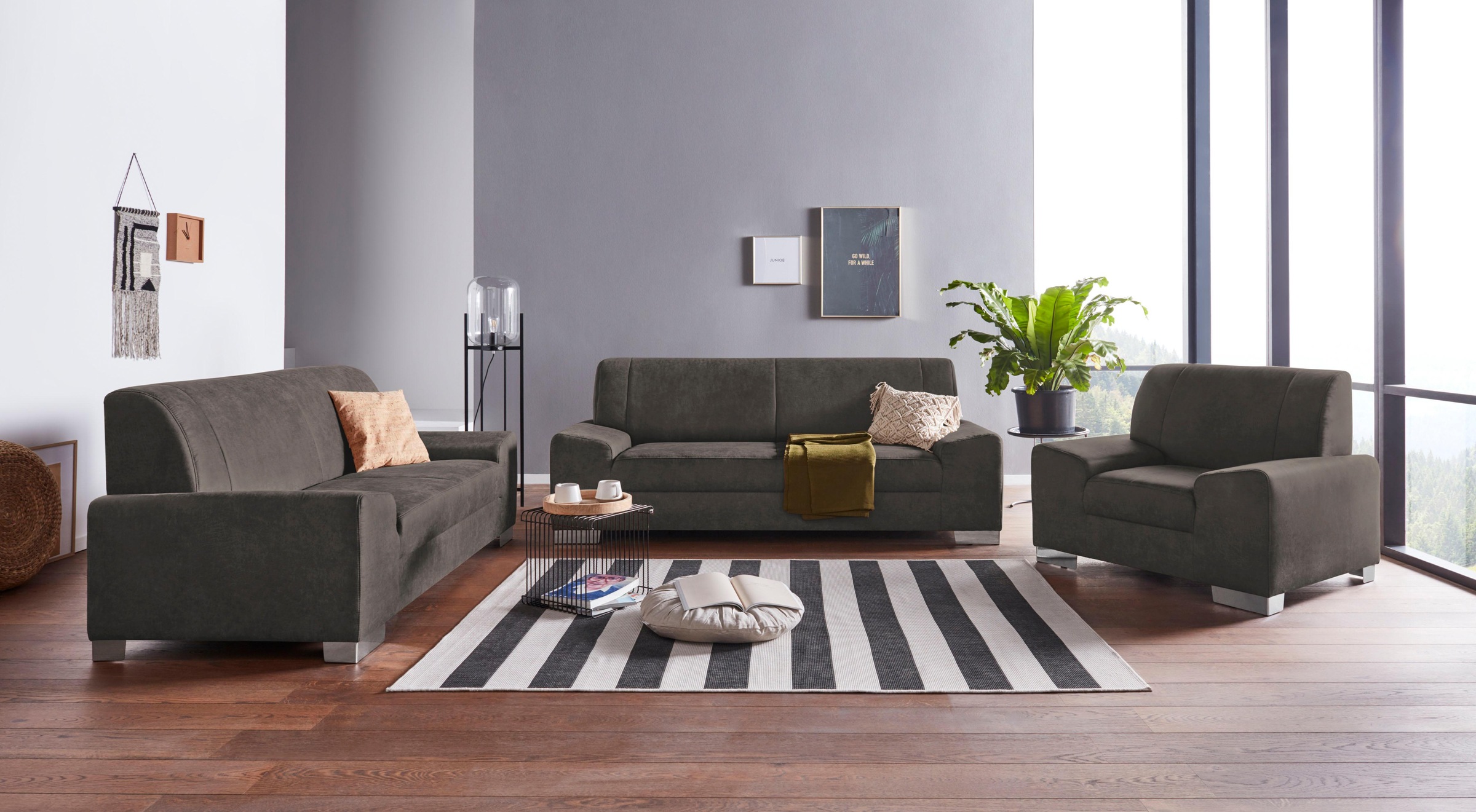 Thumbnail - DOMO collection 2-Sitzer "Anzio in kubischer Formensprache, flache Armlehnen, Breite 184cm" wahlweise mit Federkern