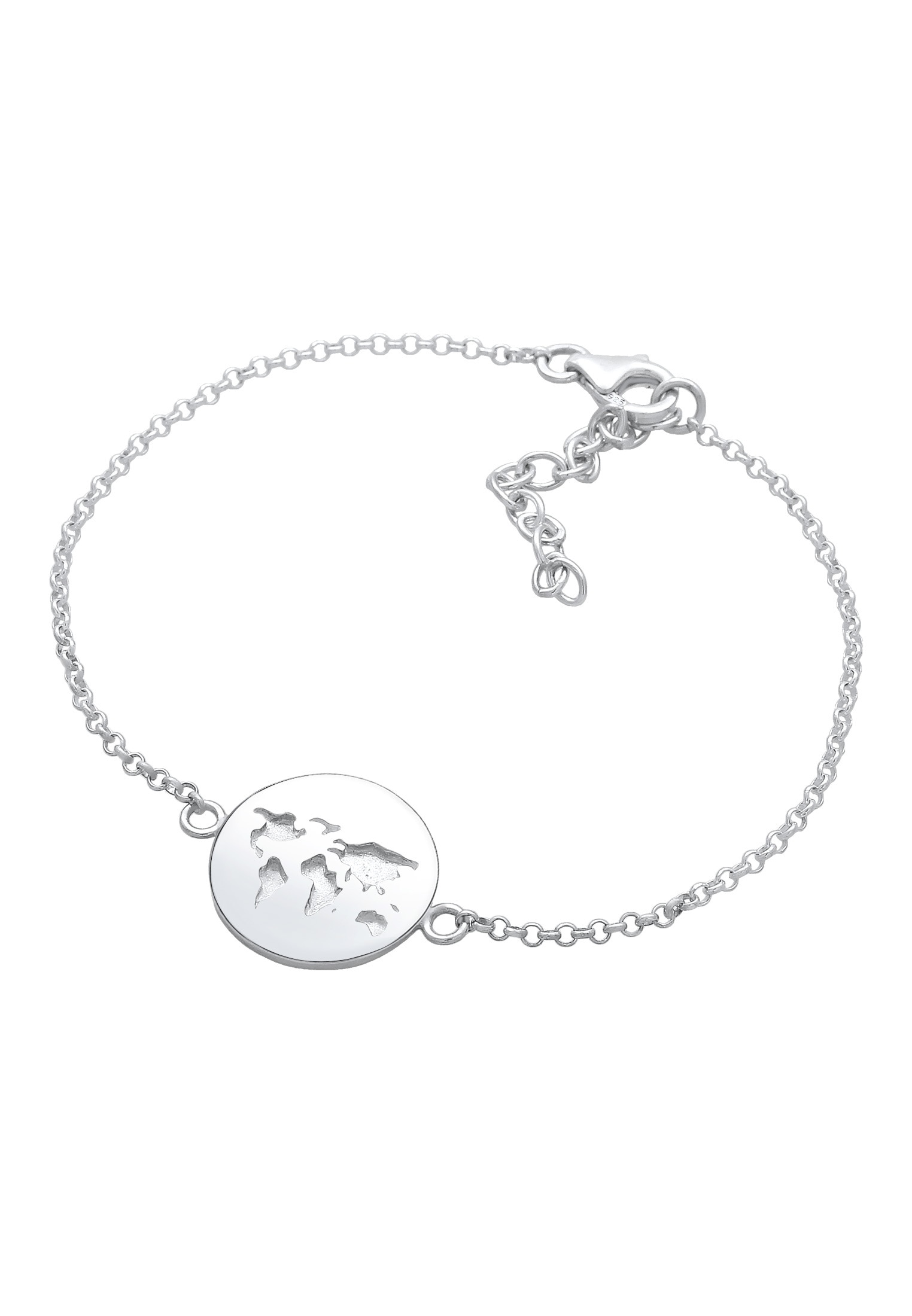 Elli Armband »Weltkugel Plättchen Anhänger 925 Sterling Silber«