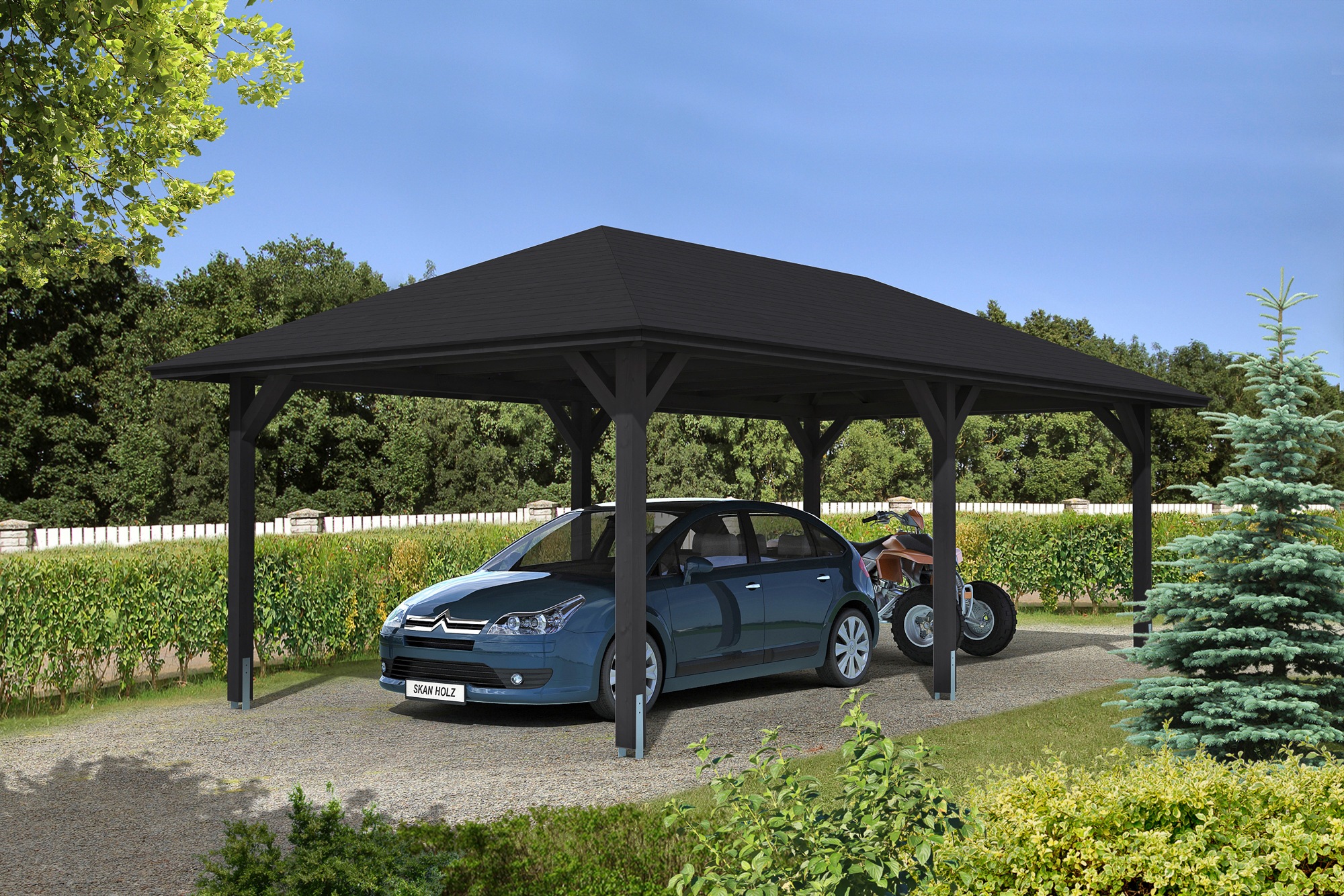 Skanholz Einzelcarport »Taunus«, 335 cm, Anthrazit
