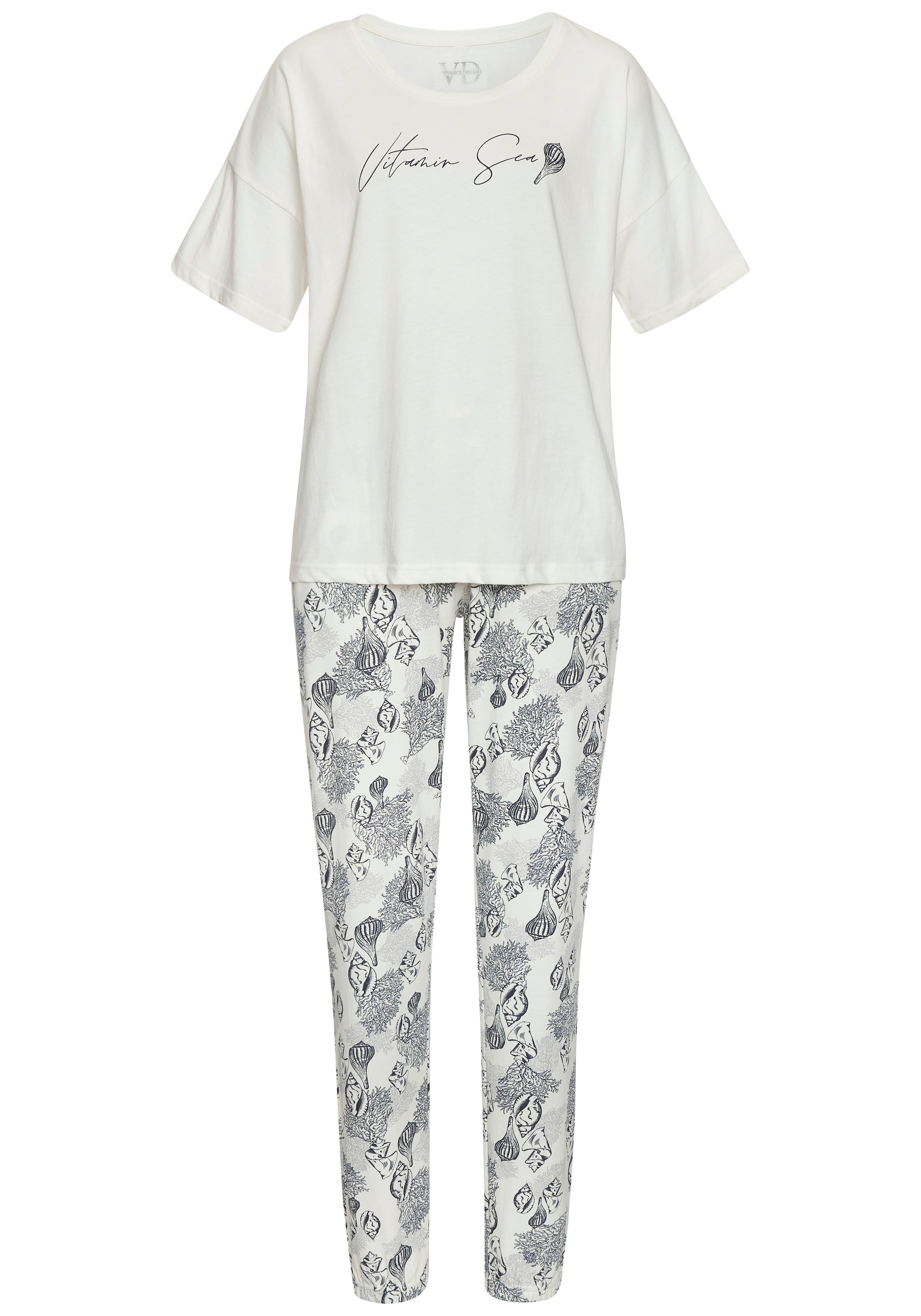 Vivance Dreams Pyjama, (Set, 2 tlg.), Allover-Druck