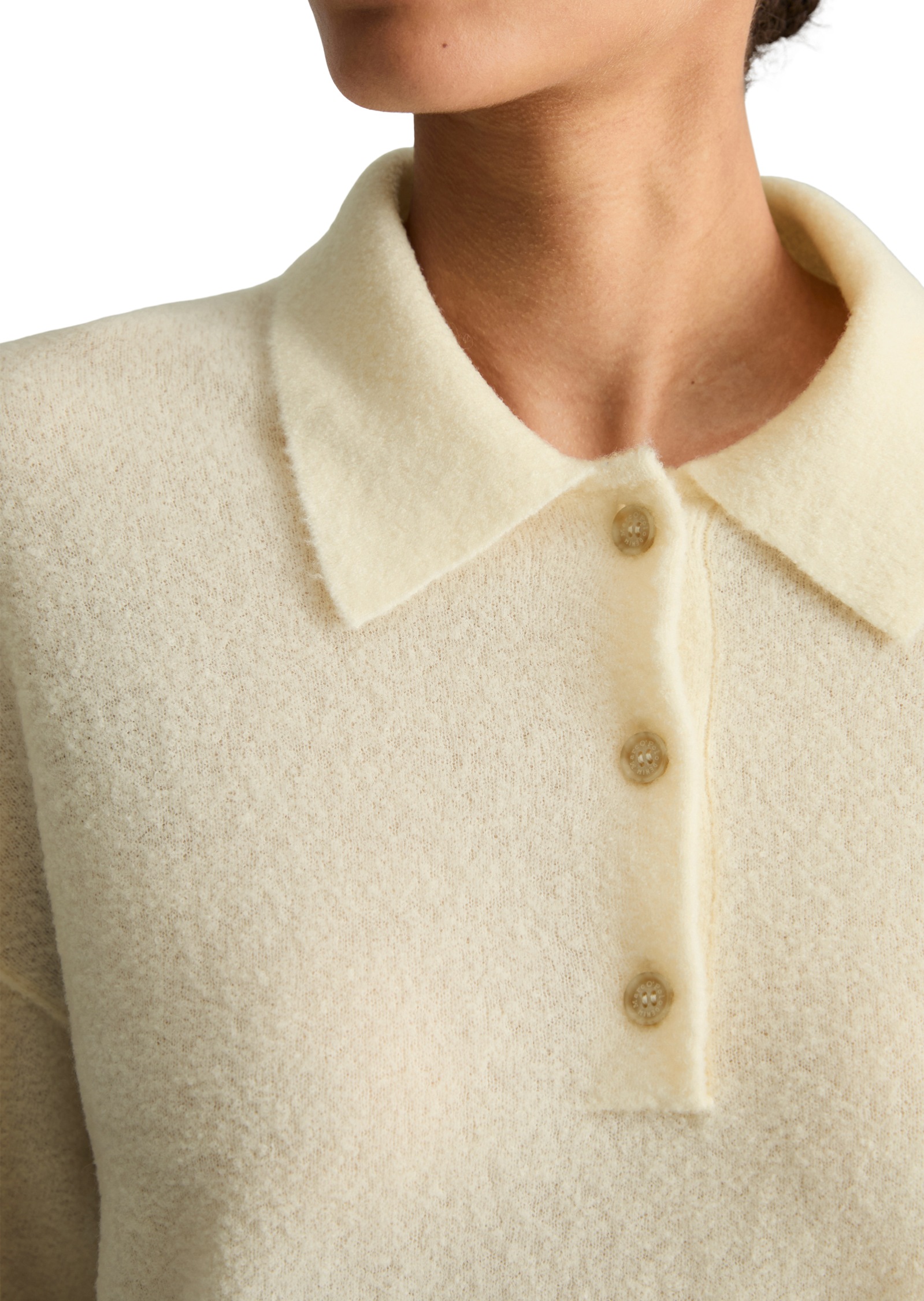 Marc O'Polo DENIM Langarm-Poloshirt »aus Bouclé-Garn«