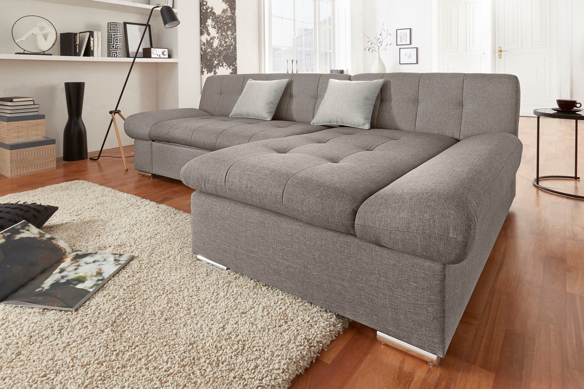 TRENDMANUFAKTUR Ecksofa "Reggae II, moderne Optik, Armteilverstellung, B/T günstig online kaufen