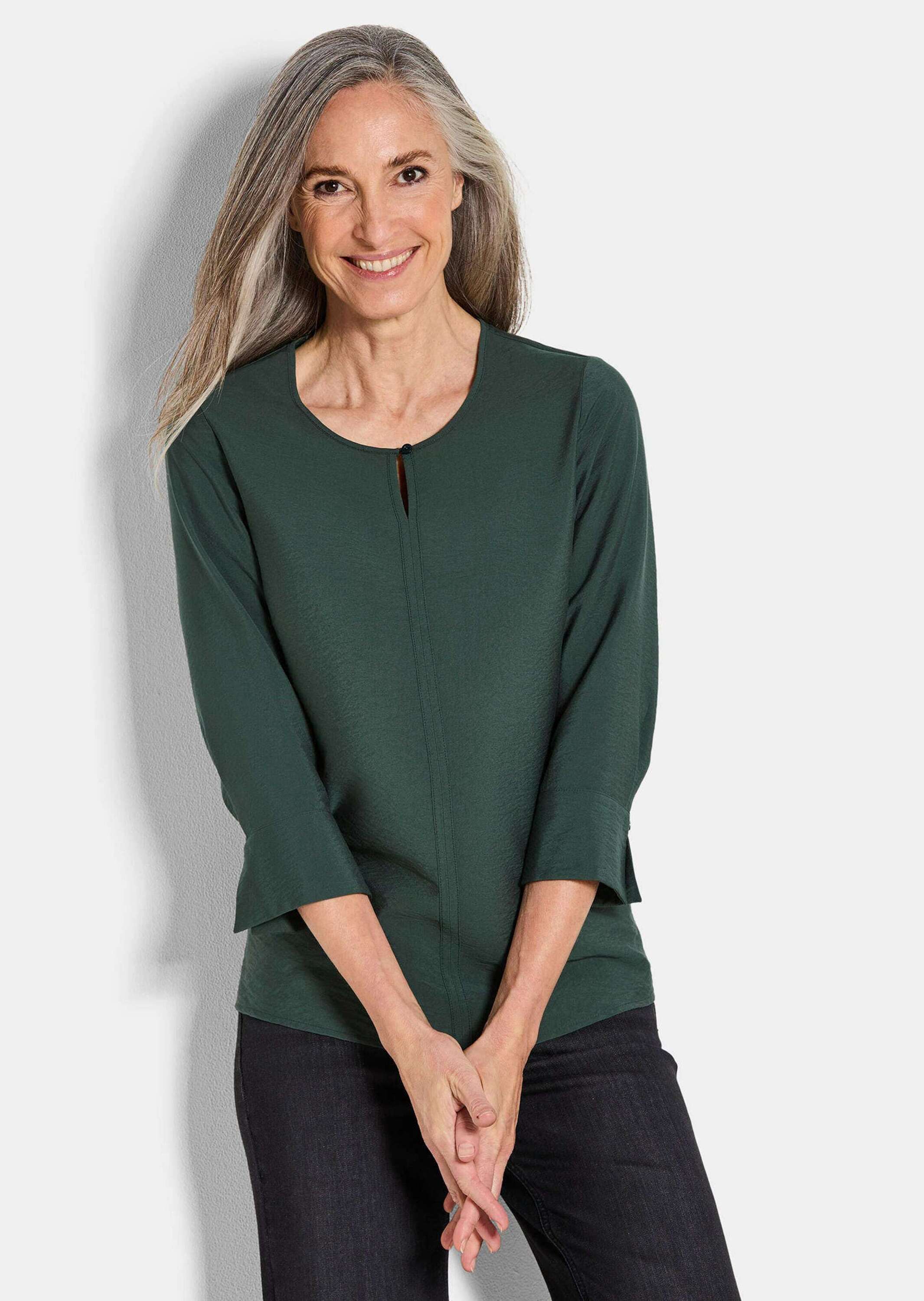 Thumbnail - GOLDNER Schlupfbluse "Kurzgröße Elegante Schlupfbluse Damen aus Viskose mit Strukturmuster"