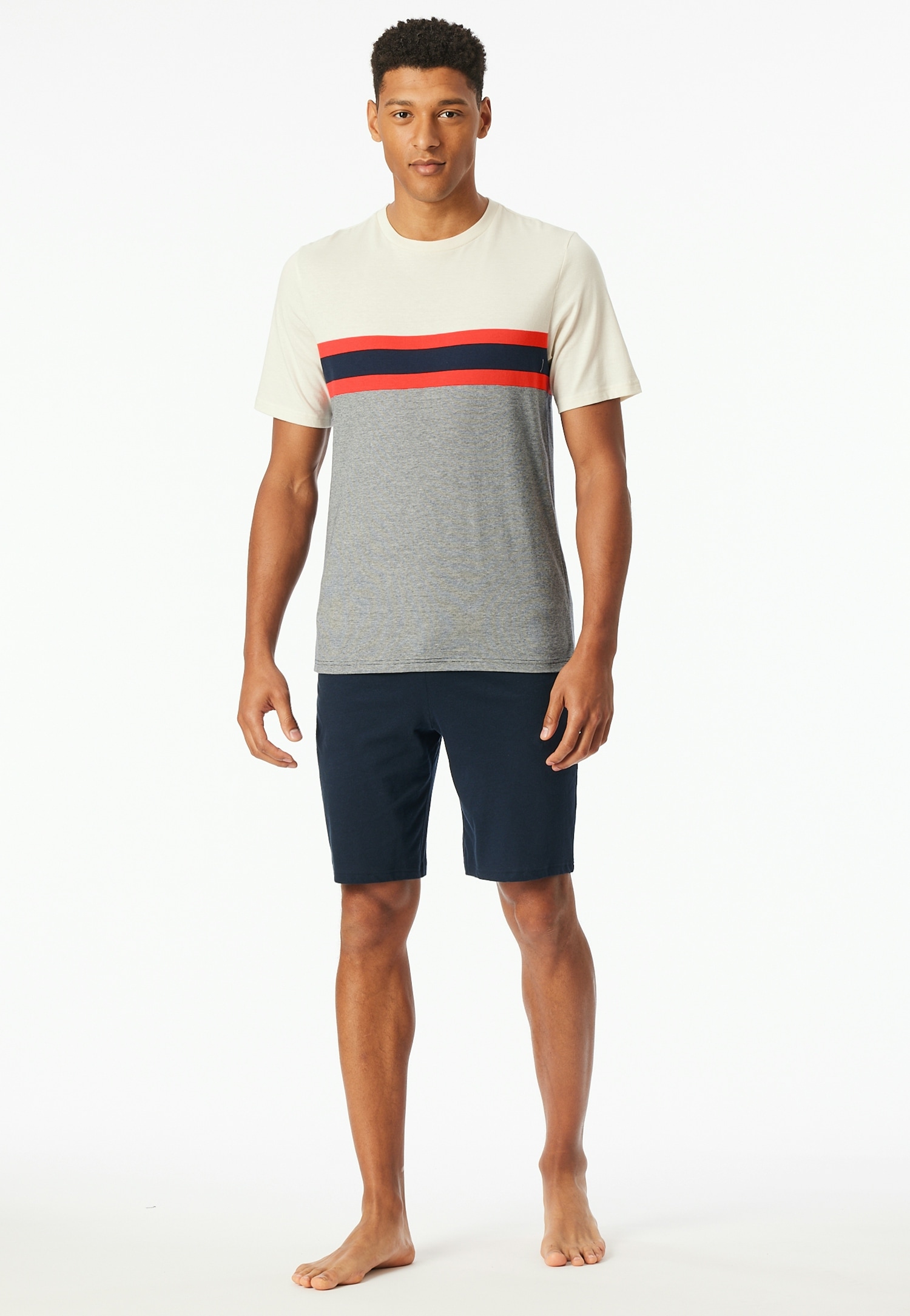 Schiesser Shorty "Casual Nightwear" 2 Stk. tlg., Shorts in Uni mit Bindeban günstig online kaufen