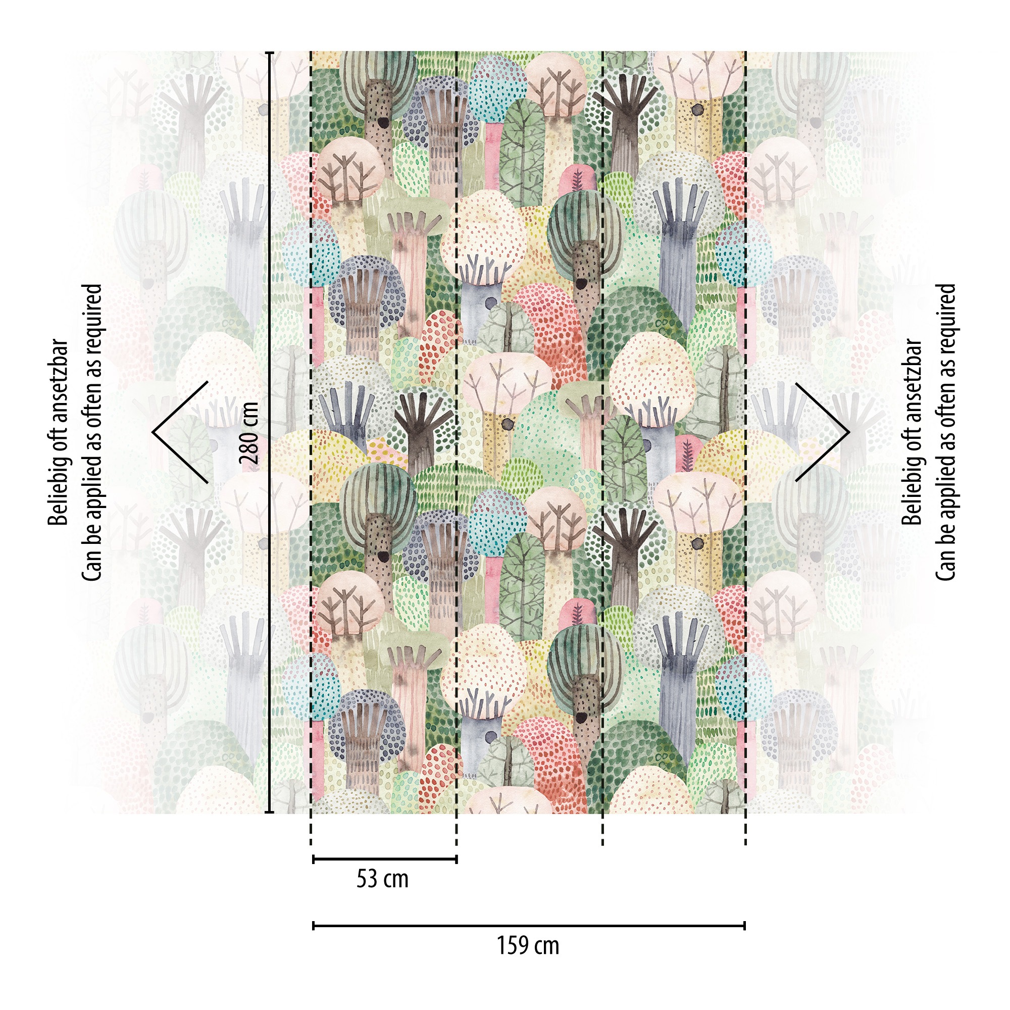 Thumbnail - living walls Fototapete "THE WALL III Wald-Tapete Motivtapete Bäume Wald" matt glatt Vliestapete Kinderzimmer für Schlaf...