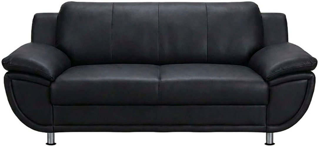 TRENDMANUFAKTUR 2-Sitzer "Rondo, Breite 178 cm, breite Armlehnen, Füße chromfarben" Couch wahlweise mit Federkern und in verschiedenen Bezügen bestellbar