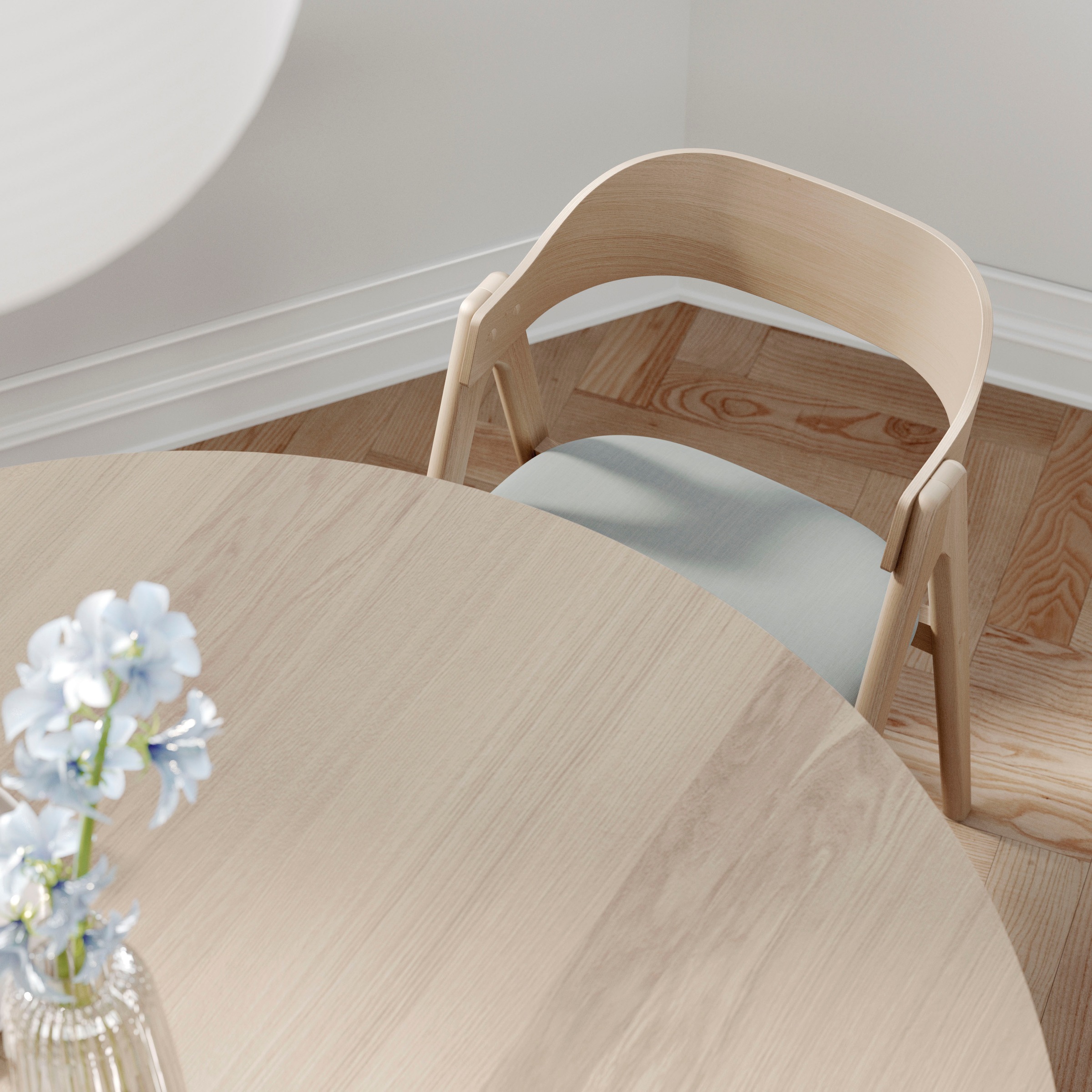 Hammel Furniture Esstisch »Meza Designtisch mit Auszugsfunktion und 2 Einlegeplatten« Ø135(231) cm, runde Tischplatte aus MDF/Laminat, Massivholzgestell