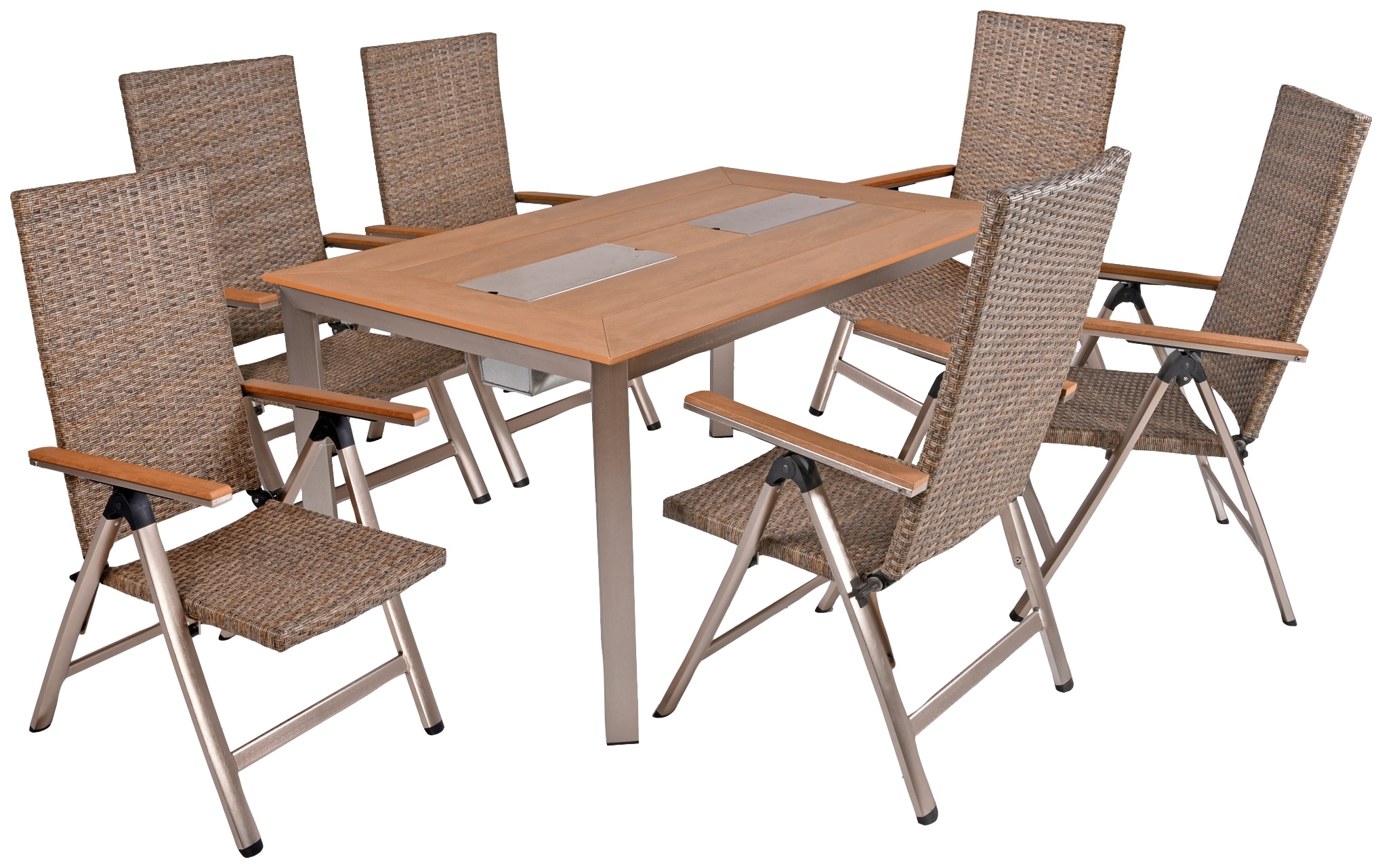 Garden Pleasure Garten-Essgruppe »FLORENCE«, (7 tlg.), mit verstellbarem Rückenelement kaufen