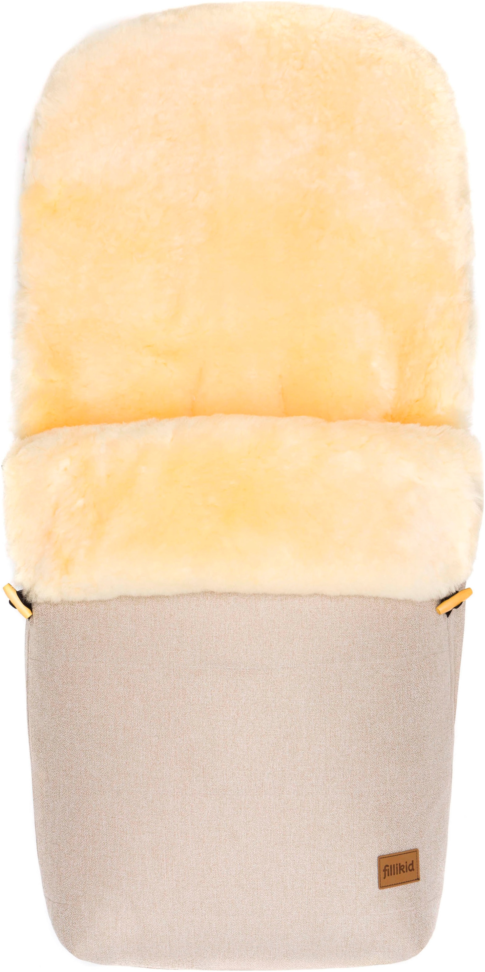 FILLIKID Kinder Fußsack "Bernina Winterfußsack", beige, Lammfell, Polyester, Fußsäcke