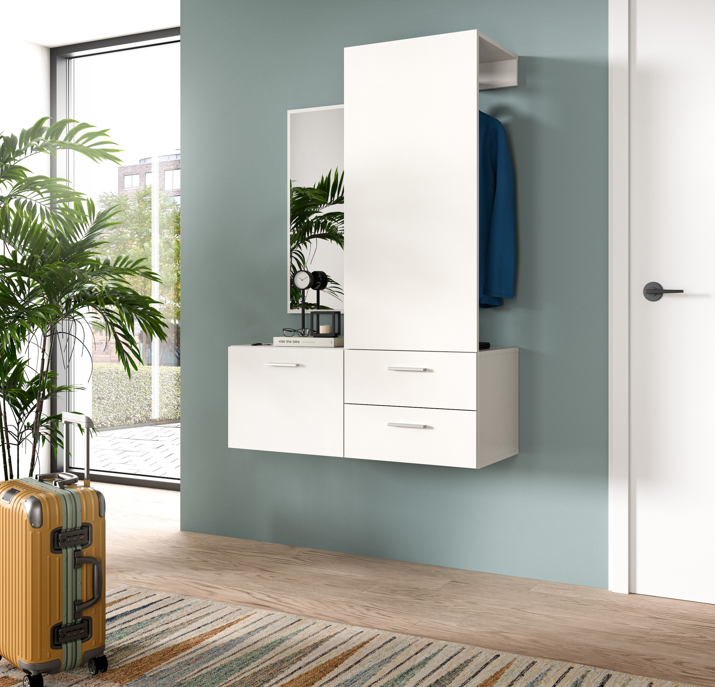 INOSIGN Garderoben-Set, (Set, 3 St.), Lumo, Garderobenset Breite: 104 cm, Spiegel, 2 Schubladen, Flur, Diele